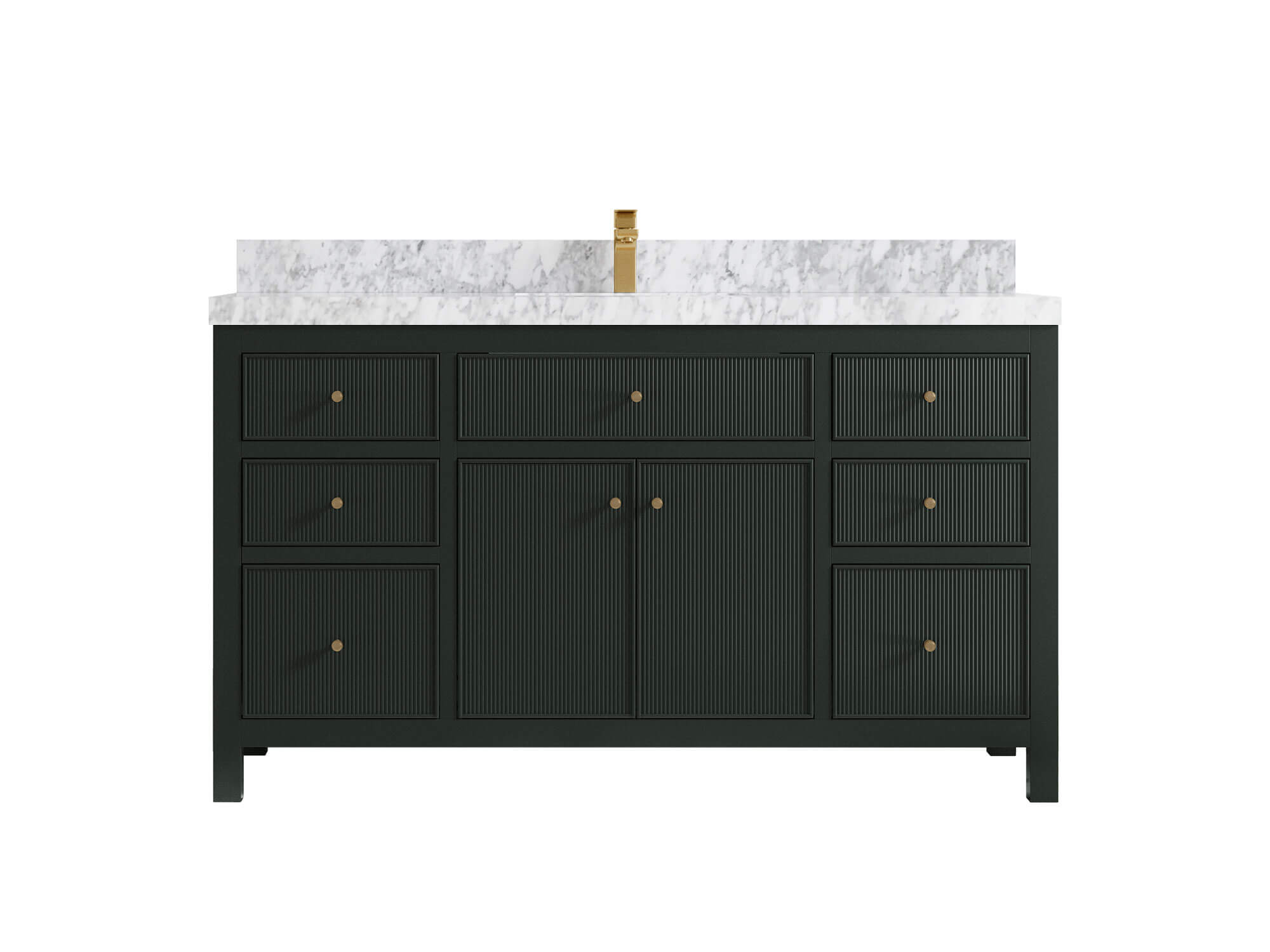 Sonoma 60 in W x 22 in D Free Standing Reeded Single Sink Bathroom Vanity