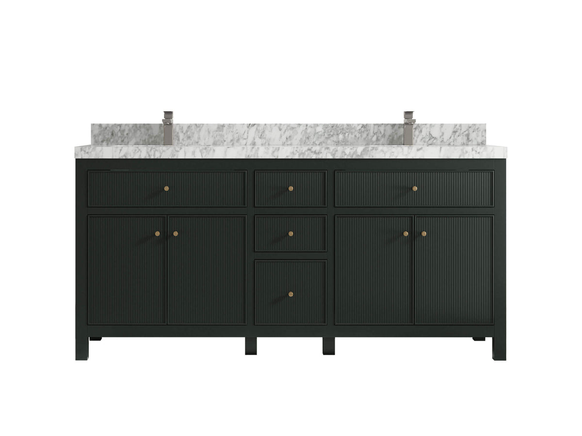 Sonoma 72 in W x 22 in D Free Standing Reeded Double Sink Bathroom Vanity