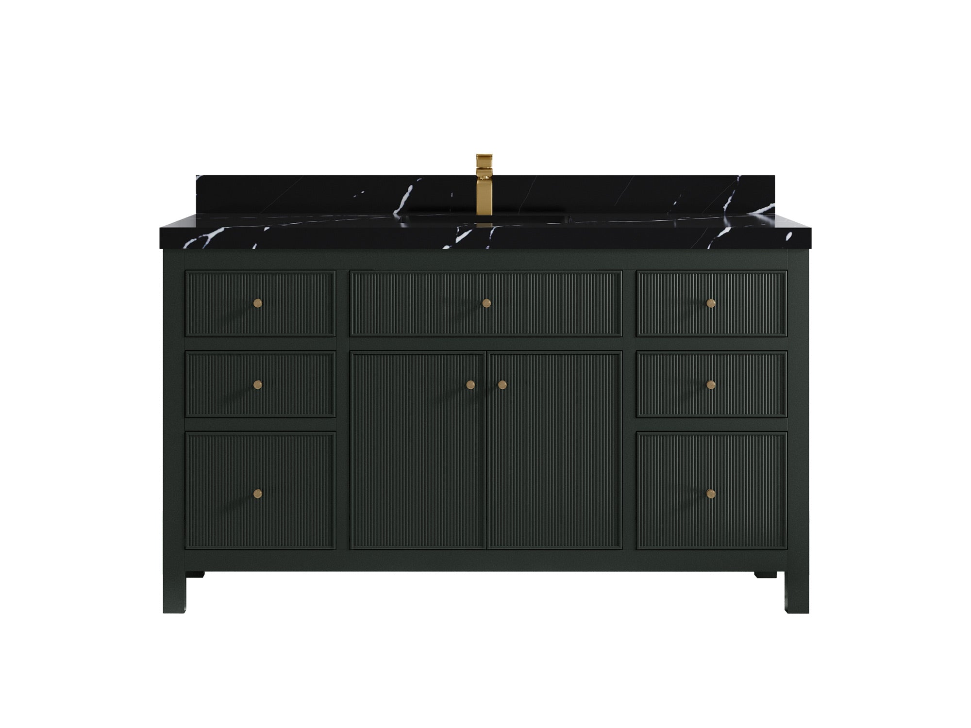 Sonoma 60 in W x 22 in D Free Standing Reeded Single Sink Bathroom Vanity