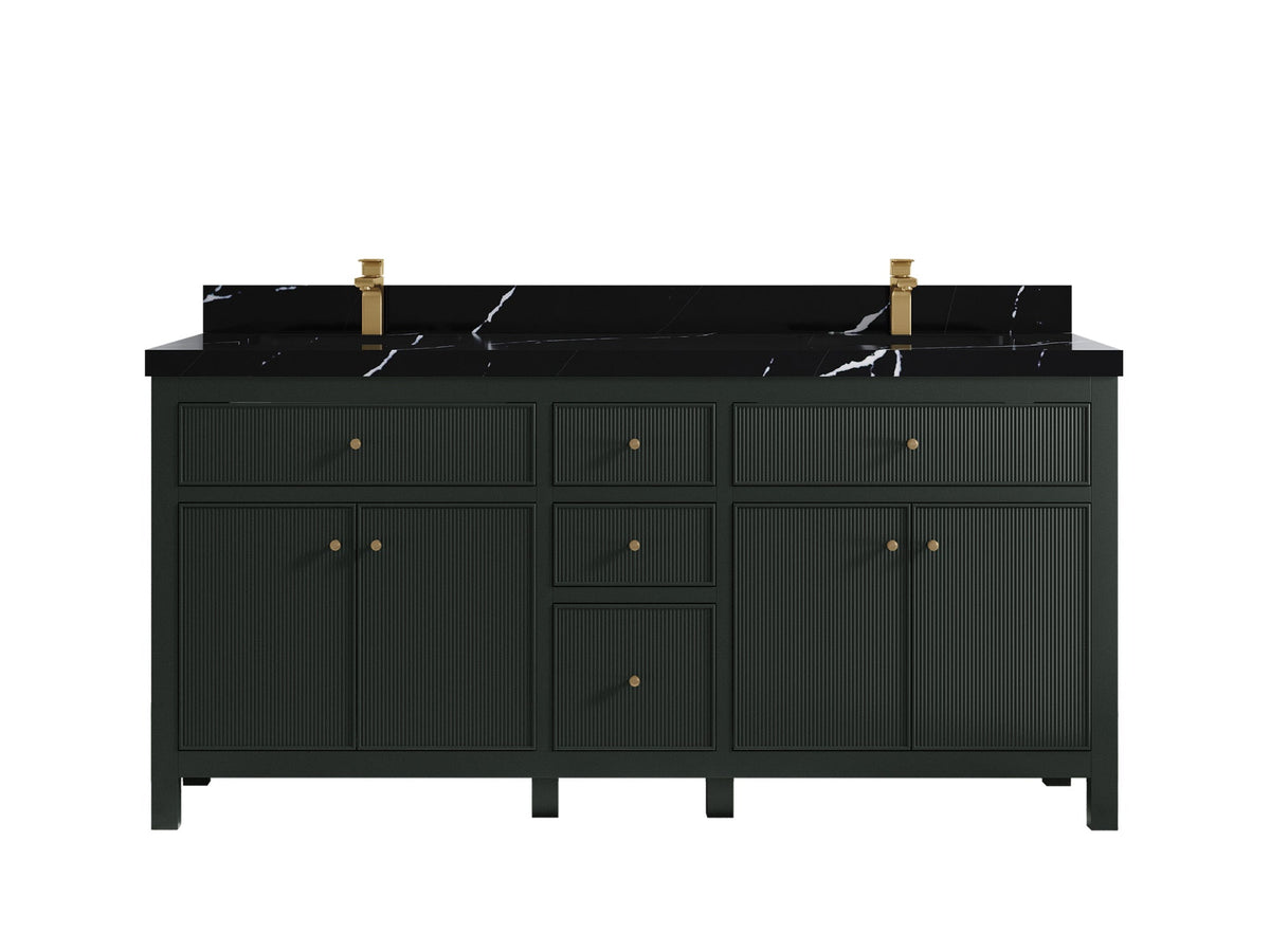 Sonoma 72 in W x 22 in D Free Standing Reeded Double Sink Bathroom Vanity