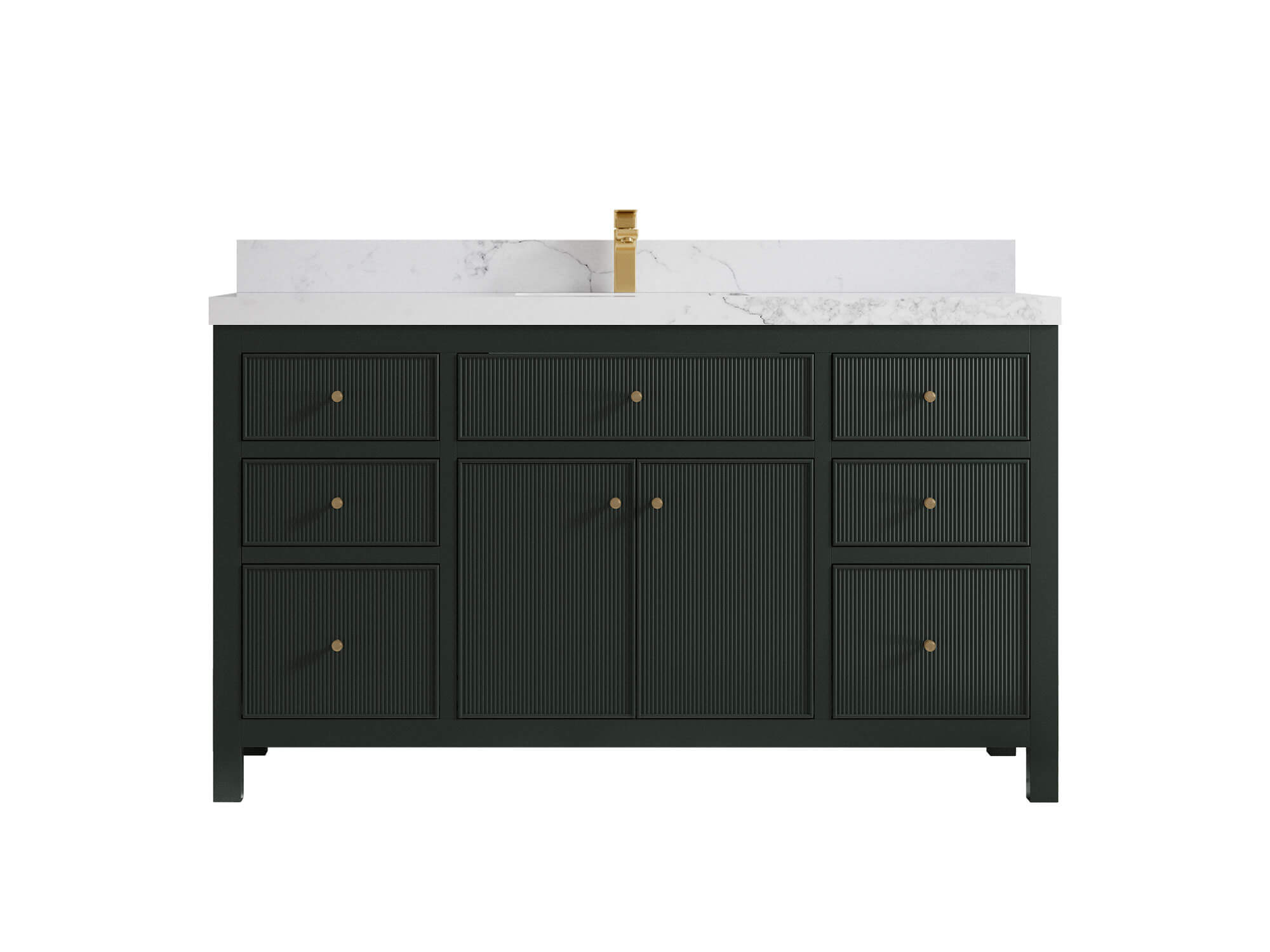Sonoma 60 in W x 22 in D Free Standing Reeded Single Sink Bathroom Vanity