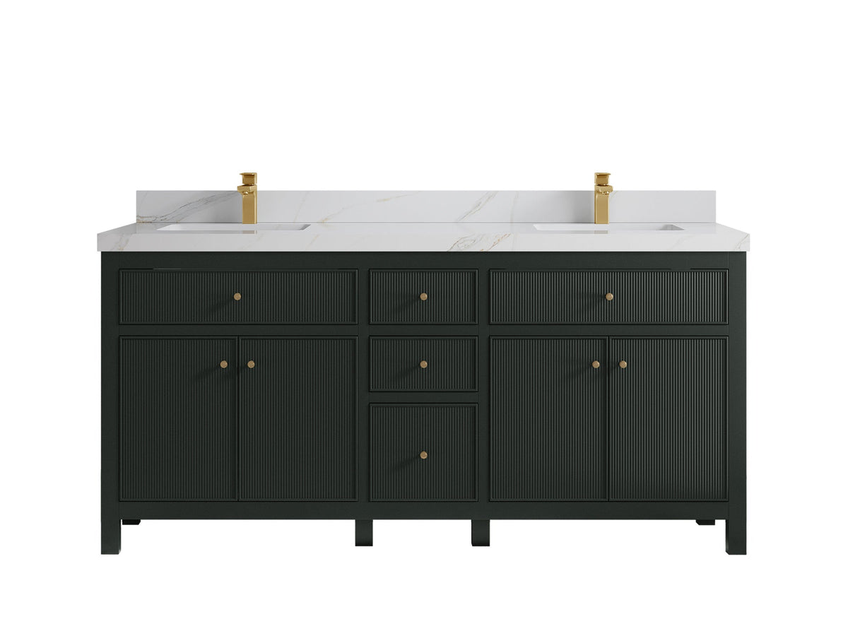 Sonoma 72 in W x 22 in D Free Standing Reeded Double Sink Bathroom Vanity