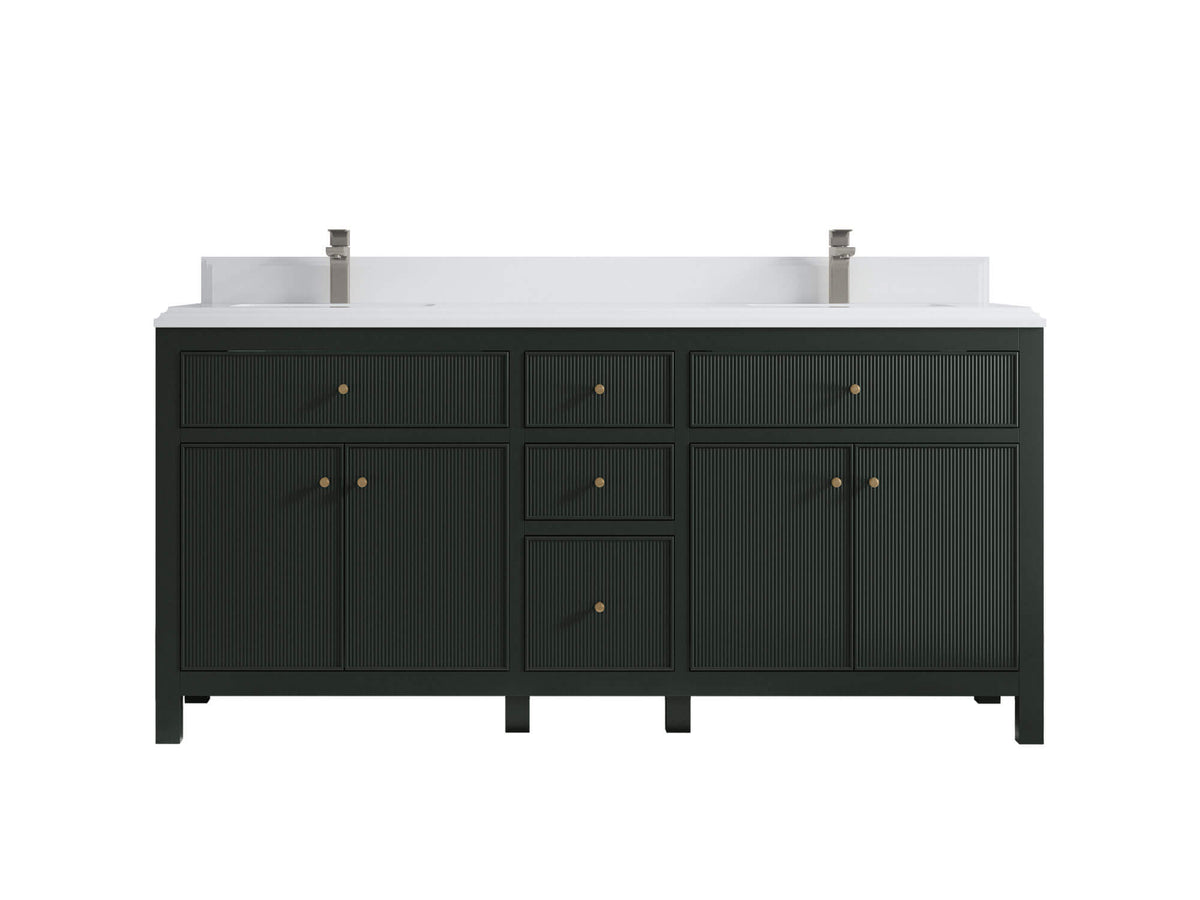 Sonoma 72 in W x 22 in D Free Standing Reeded Double Sink Bathroom Vanity