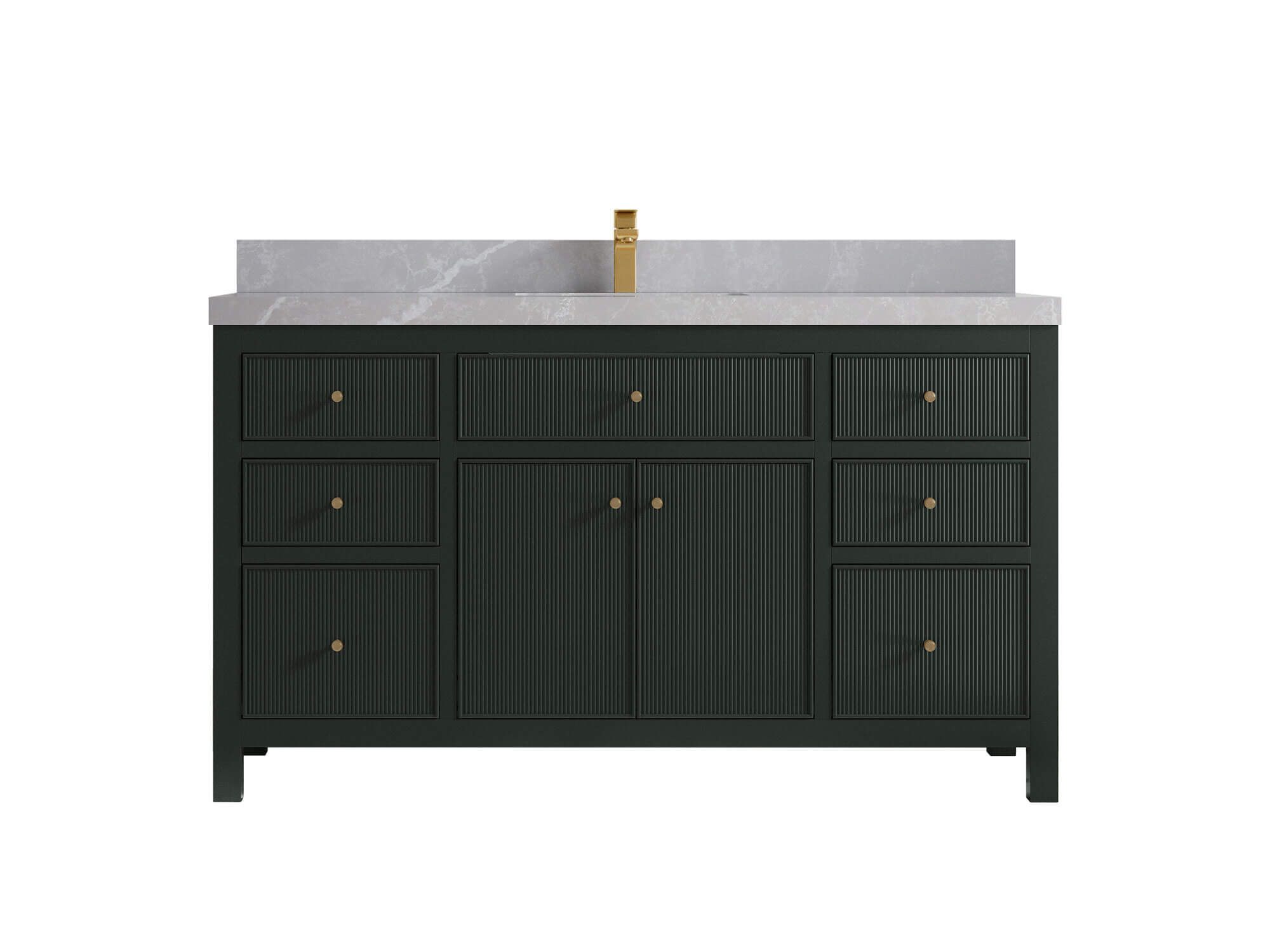 Sonoma 60 in W x 22 in D Free Standing Reeded Single Sink Bathroom Vanity