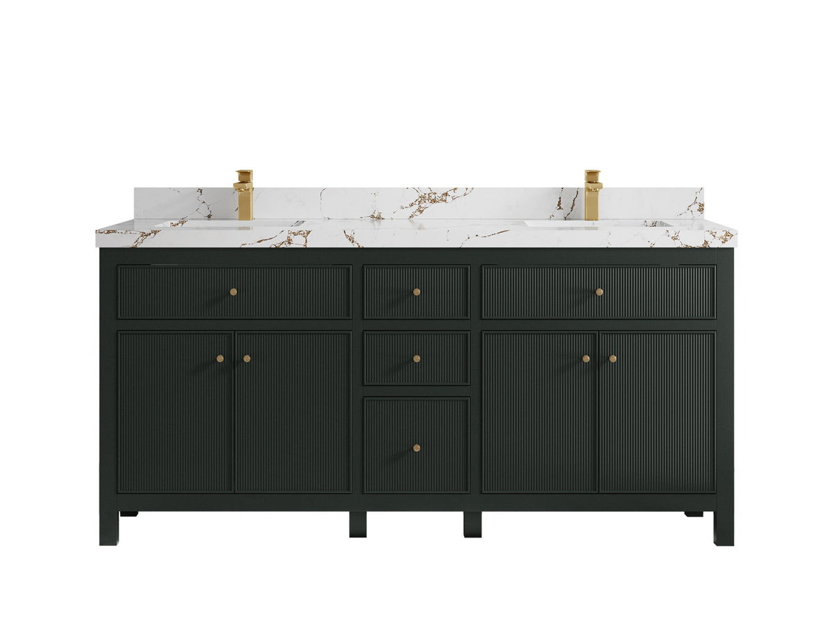Sonoma 72 in W x 22 in D Free Standing Reeded Double Sink Bathroom Vanity