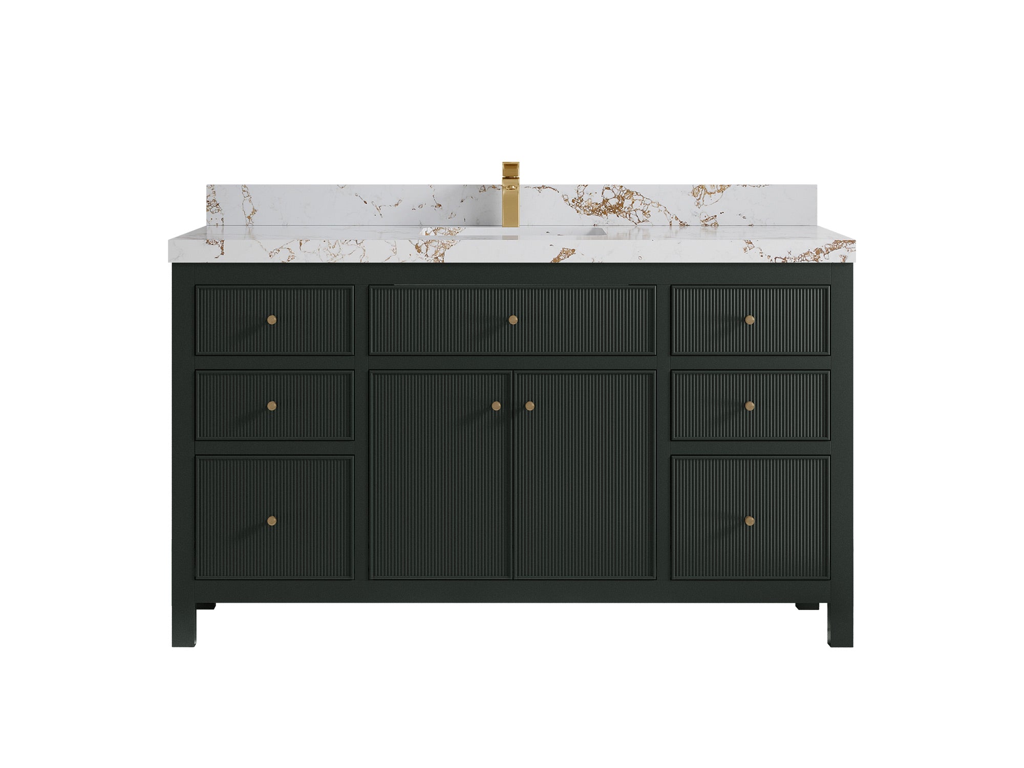 Sonoma 60 in W x 22 in D Free Standing Reeded Single Sink Bathroom Vanity