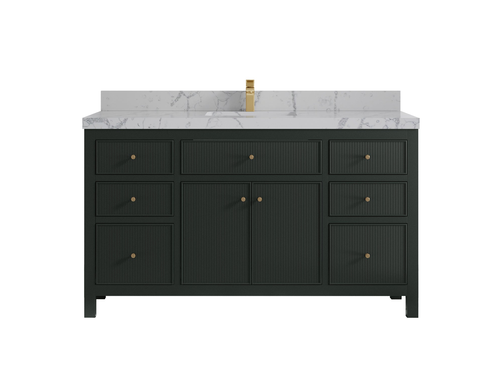 Sonoma 60 in W x 22 in D Free Standing Reeded Single Sink Bathroom Vanity