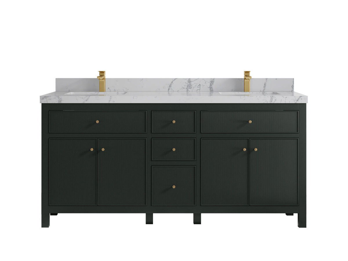Sonoma 72 in W x 22 in D Free Standing Reeded Double Sink Bathroom Vanity
