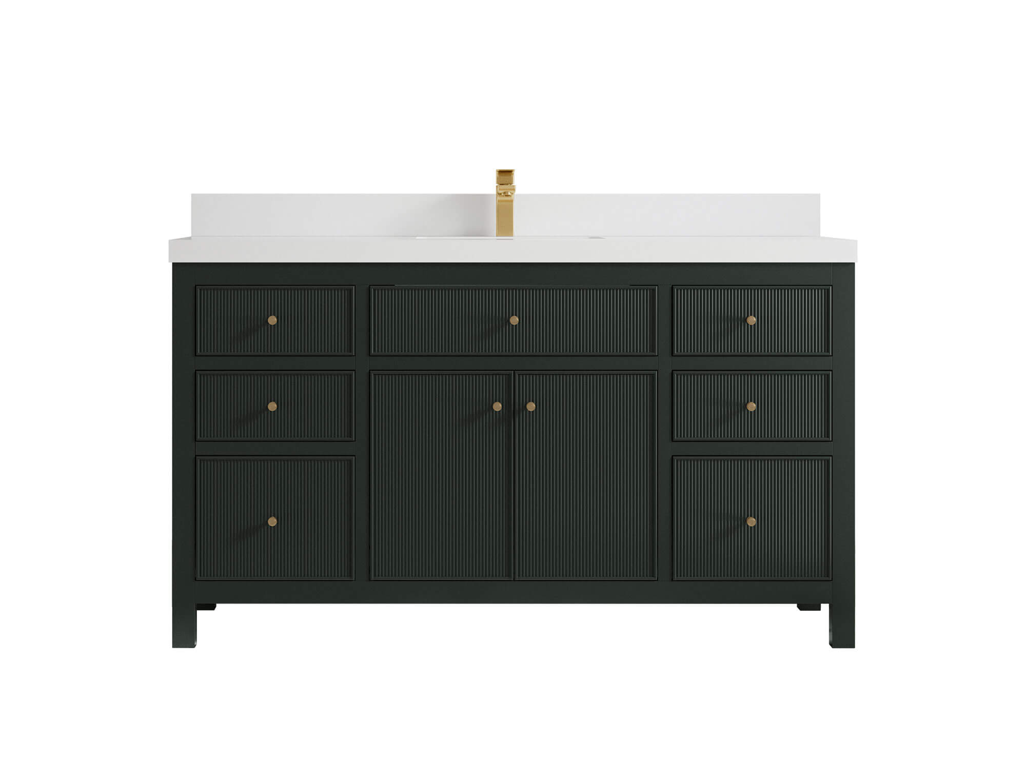 Sonoma 60 in W x 22 in D Free Standing Reeded Single Sink Bathroom Vanity