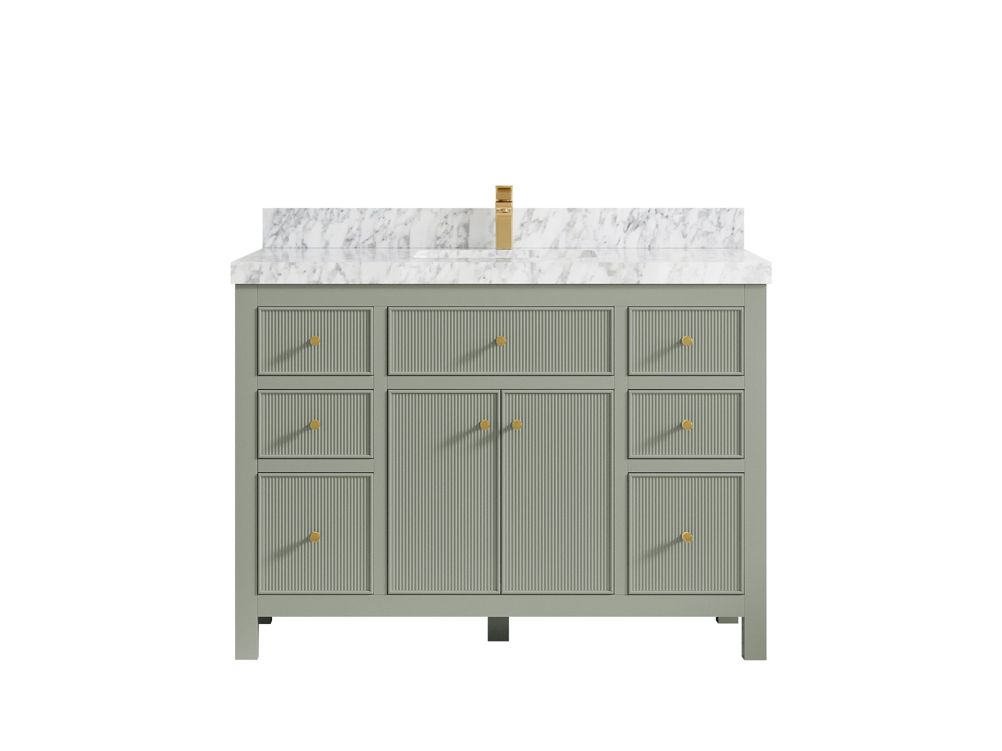 Sonoma 48 in. W x 22 in. D Single Sink Bathroom Vanity in Evergreen with 2 in. Carrara Marble Countertop