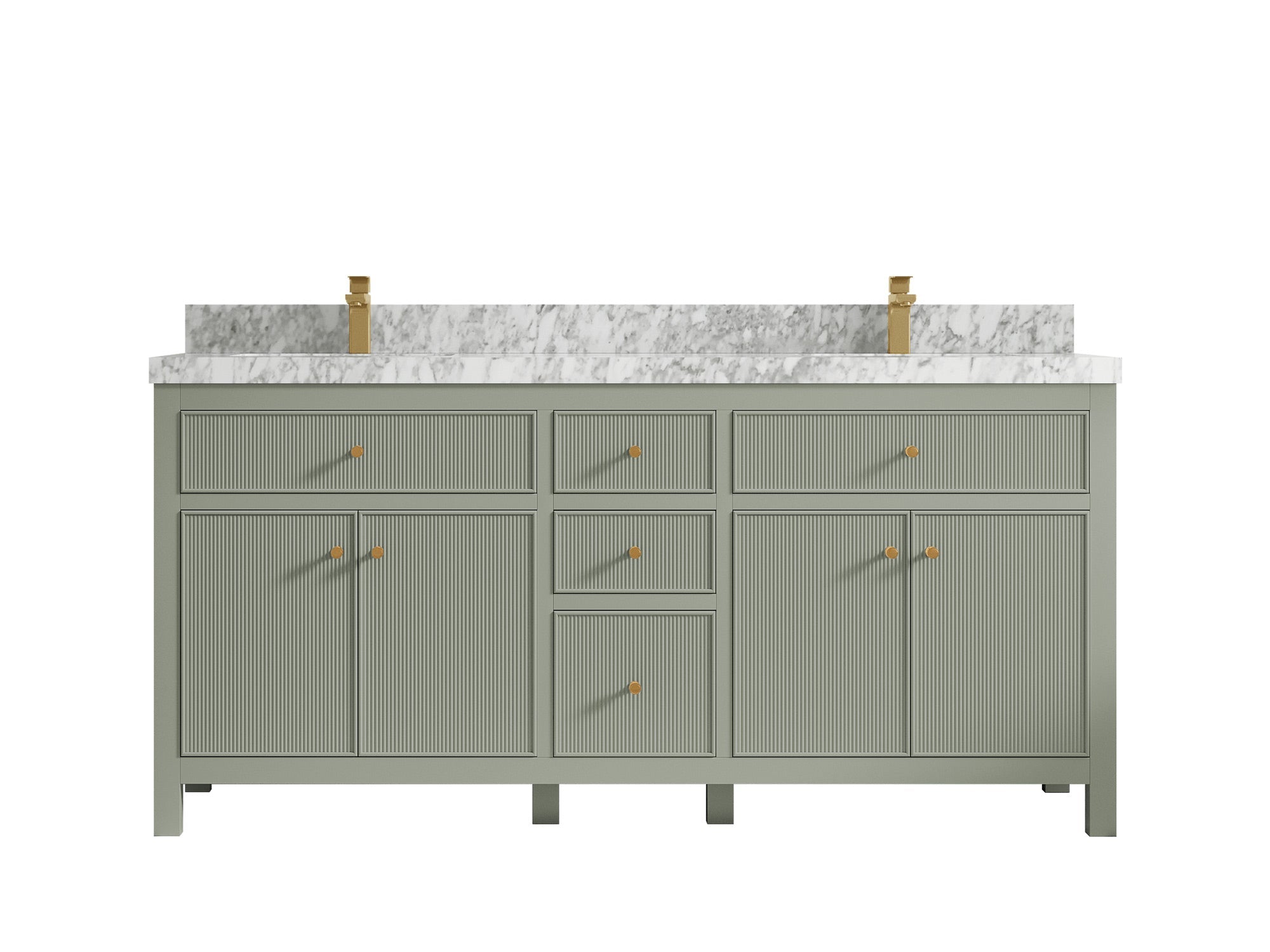 Sonoma 72 in W x 22 in D Free Standing Reeded Double Sink Bathroom Vanity
