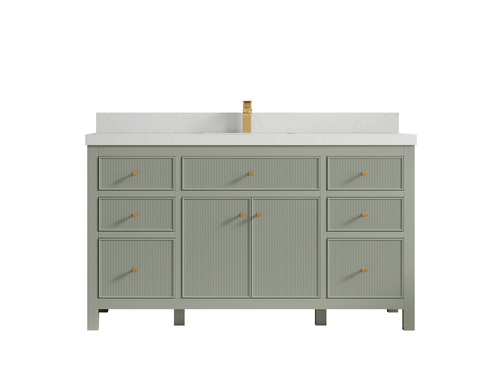 Sonoma 60 in W x 22 in D Free Standing Reeded Single Sink Bathroom Vanity