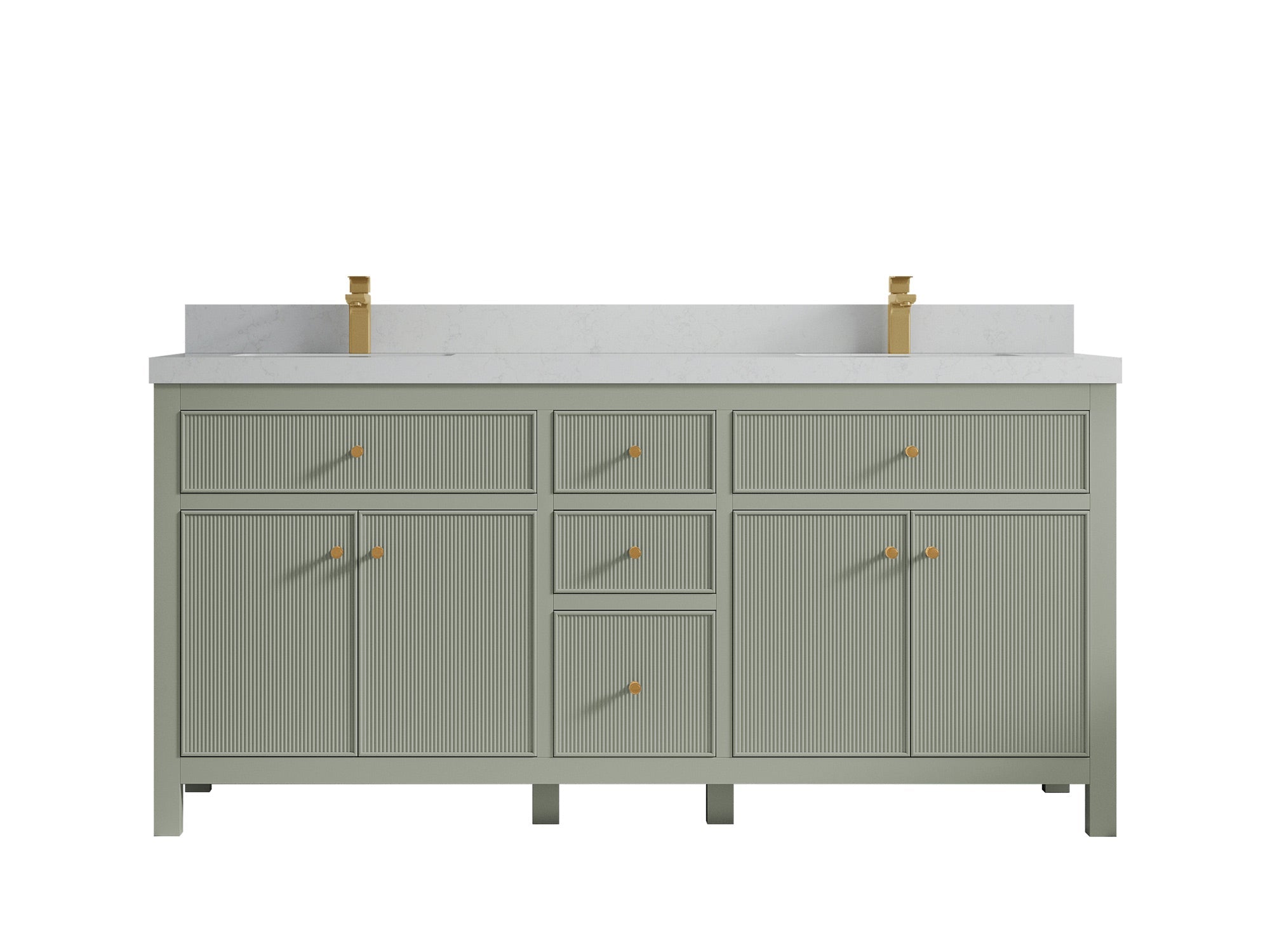 Sonoma 72 in W x 22 in D Free Standing Reeded Double Sink Bathroom Vanity
