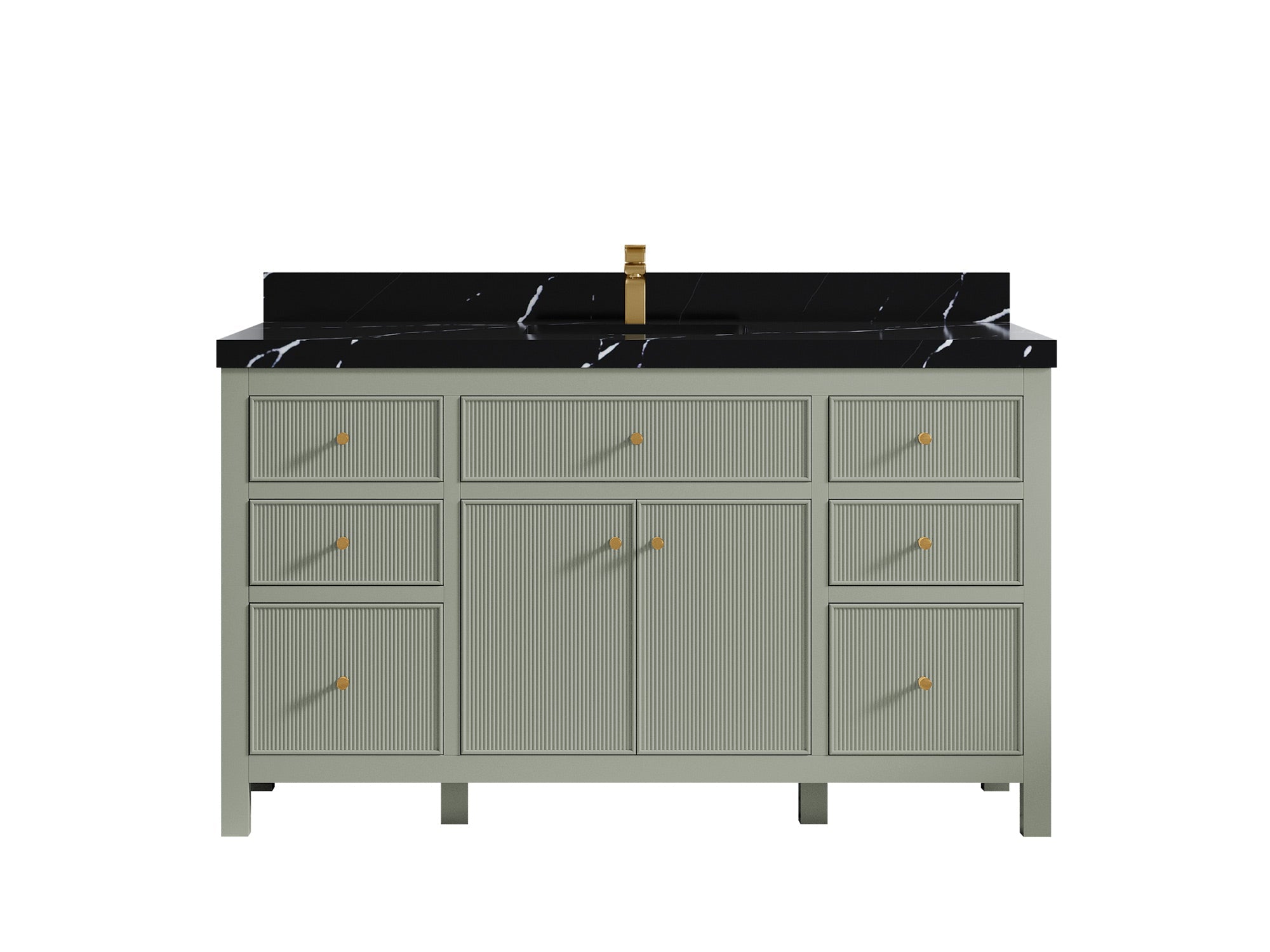 Sonoma 60 in W x 22 in D Free Standing Reeded Single Sink Bathroom Vanity