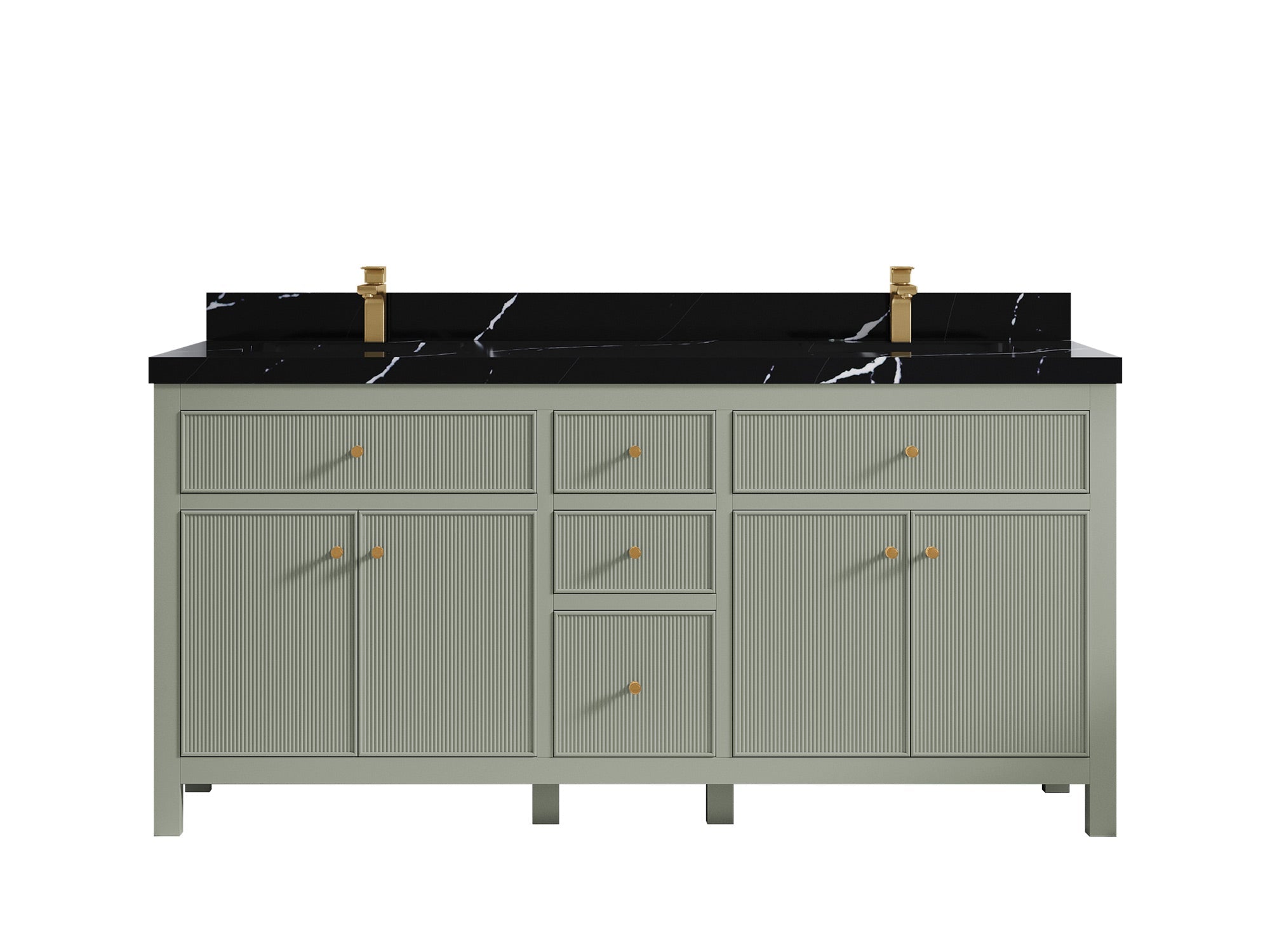 Sonoma 72 in W x 22 in D Free Standing Reeded Double Sink Bathroom Vanity