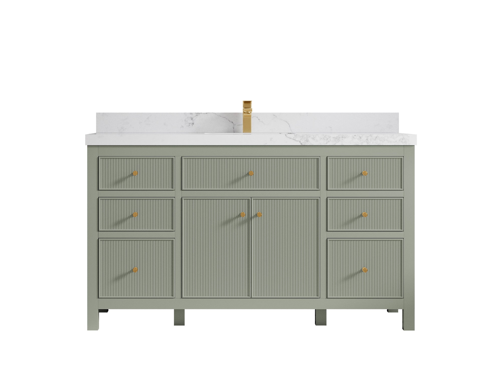 Sonoma 60 in W x 22 in D Free Standing Reeded Single Sink Bathroom Vanity
