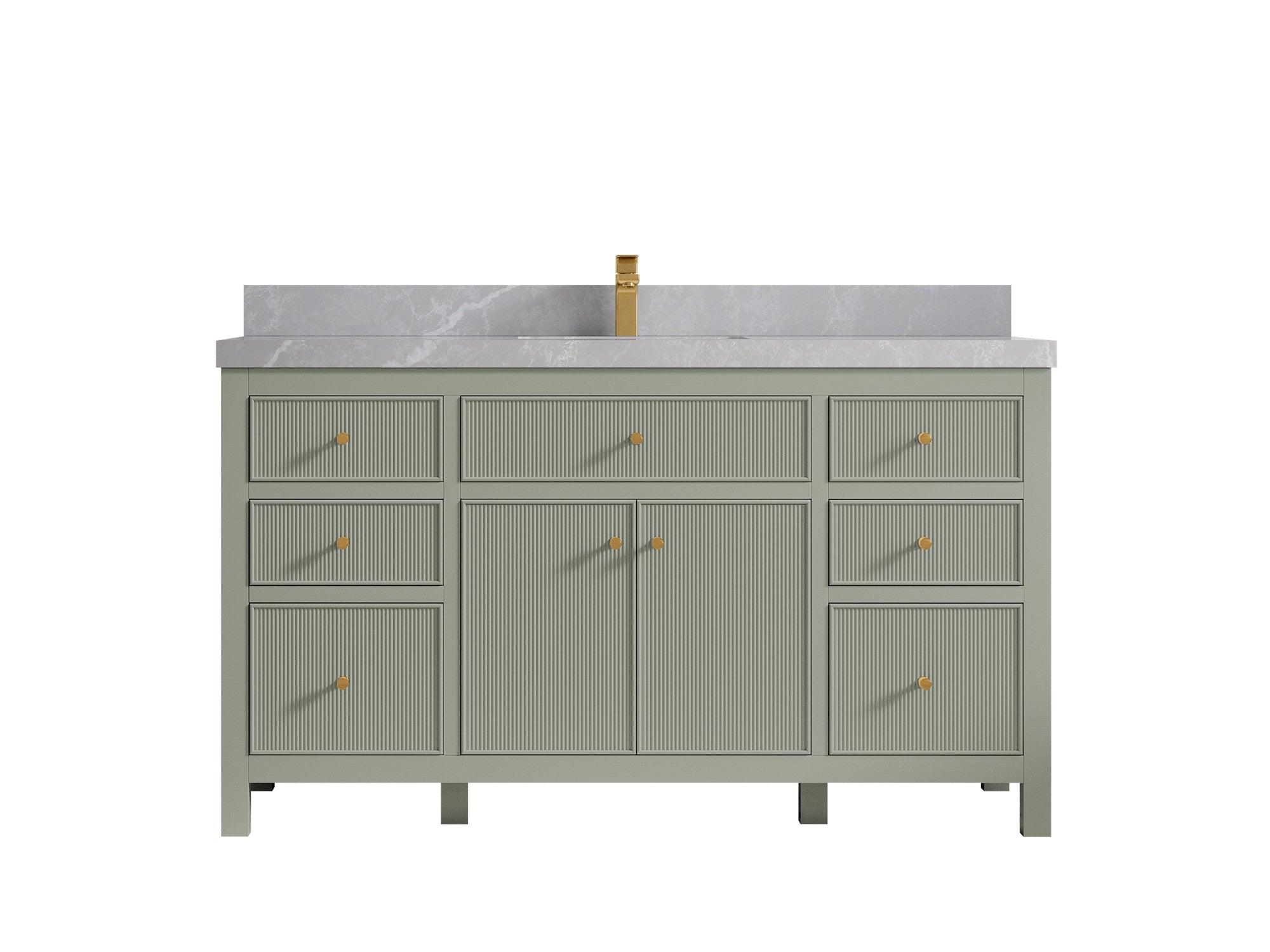 Sonoma 60 in W x 22 in D Free Standing Reeded Single Sink Bathroom Vanity