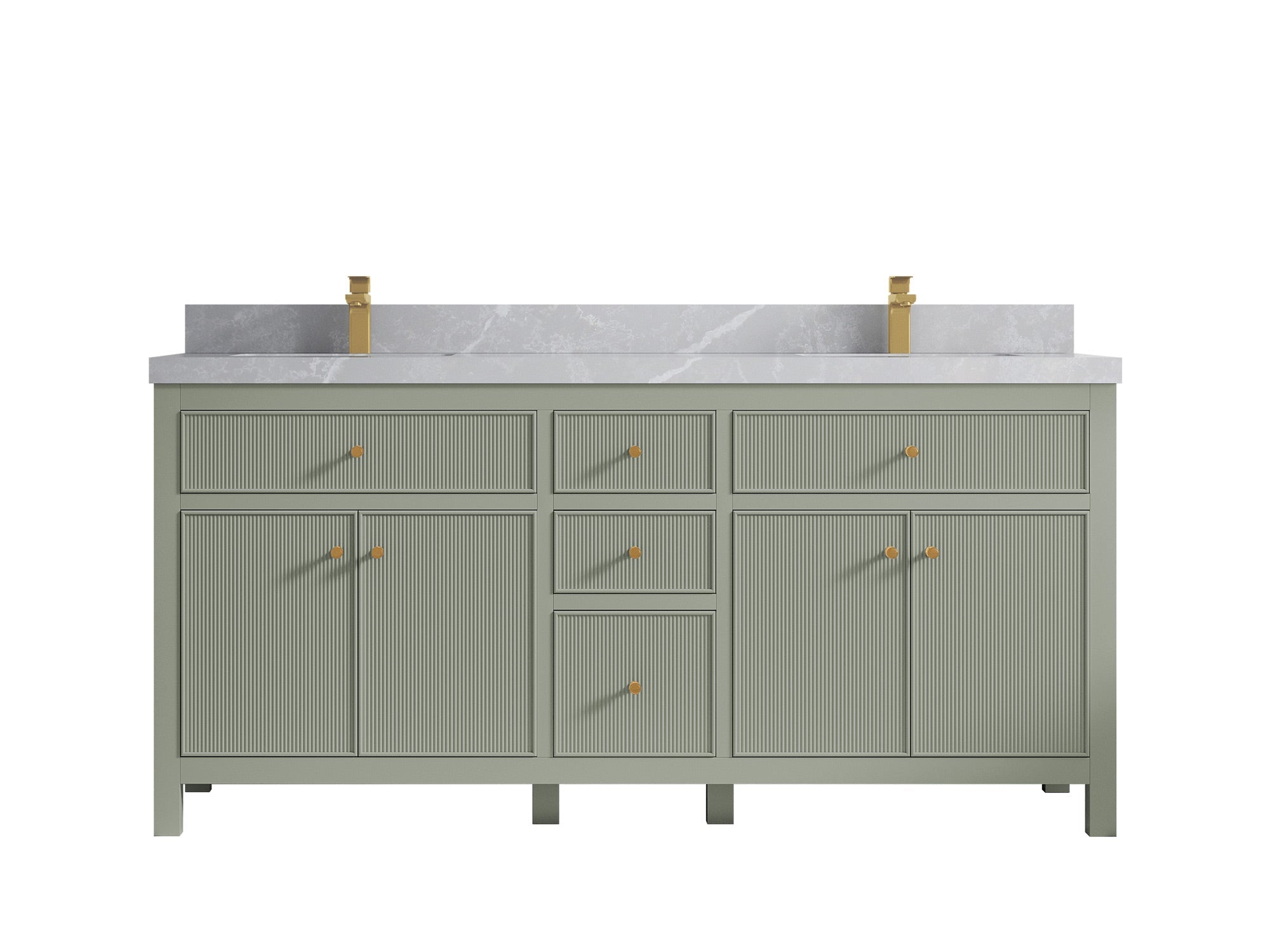 Sonoma 72 in W x 22 in D Free Standing Reeded Double Sink Bathroom Vanity