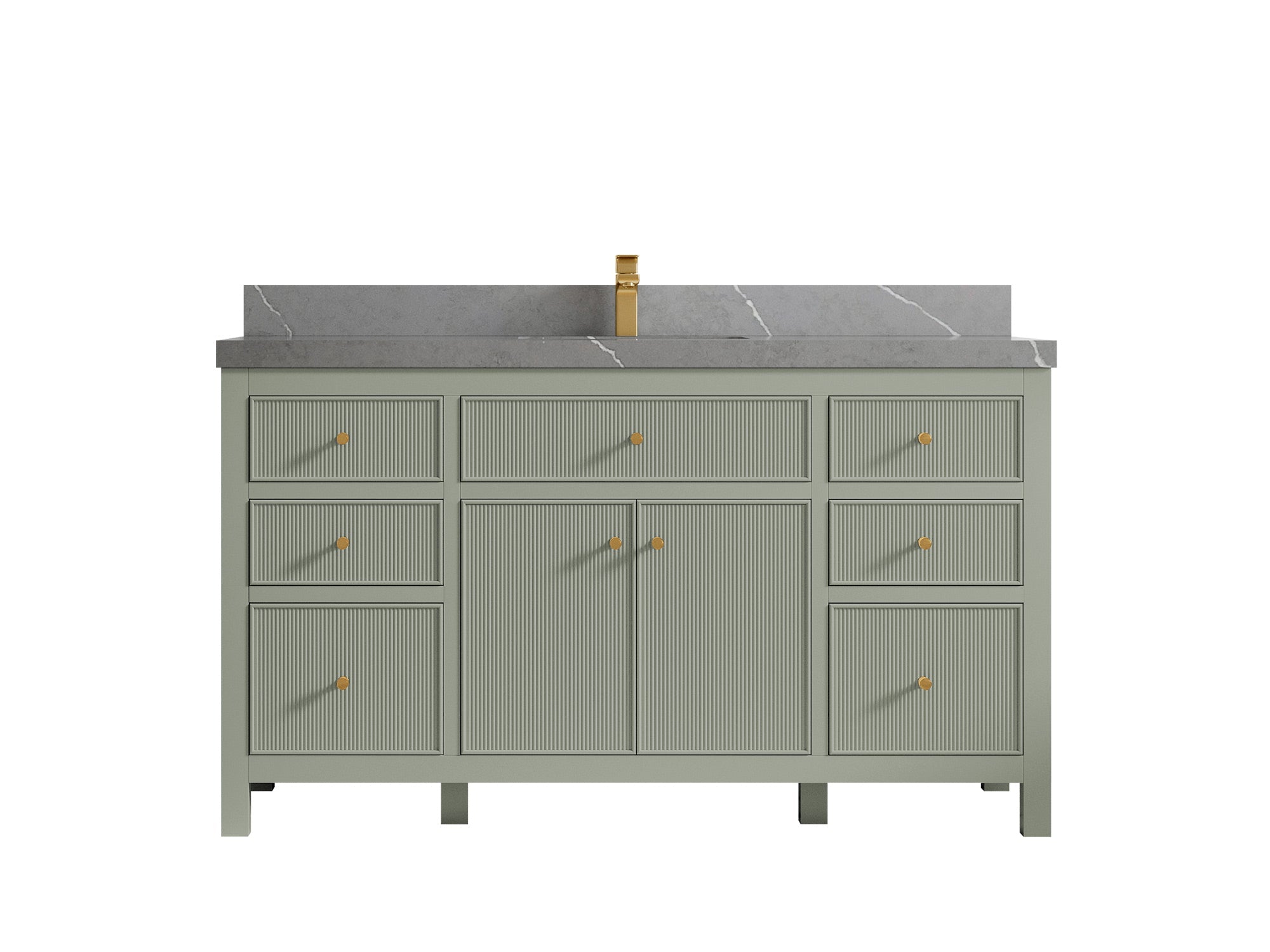 Sonoma 60 in W x 22 in D Free Standing Reeded Single Sink Bathroom Vanity