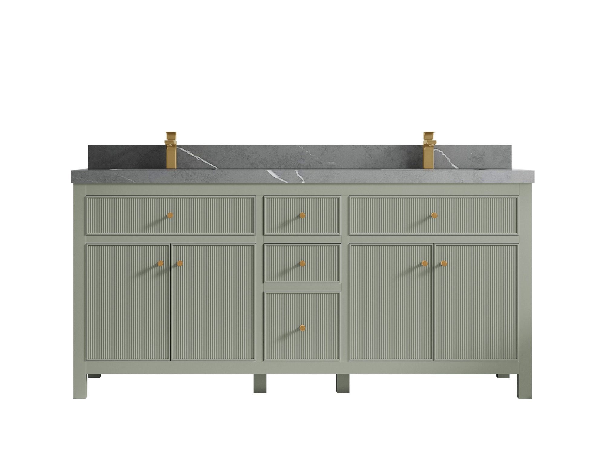 Sonoma 72 in W x 22 in D Free Standing Reeded Double Sink Bathroom Vanity