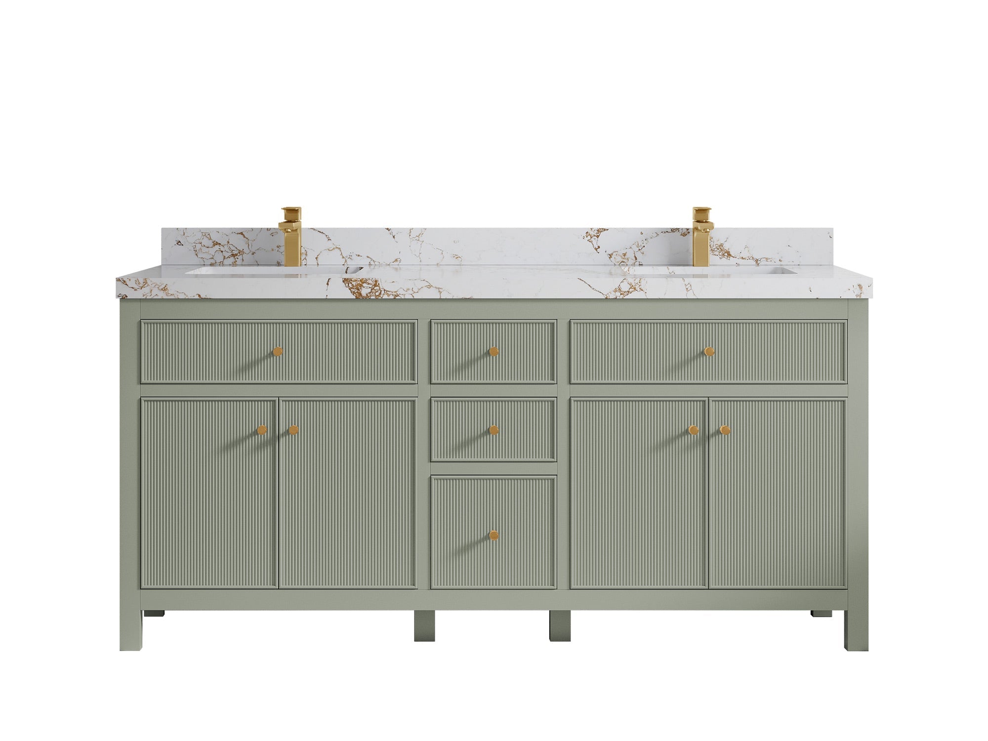 Sonoma 72 in W x 22 in D Free Standing Reeded Double Sink Bathroom Vanity