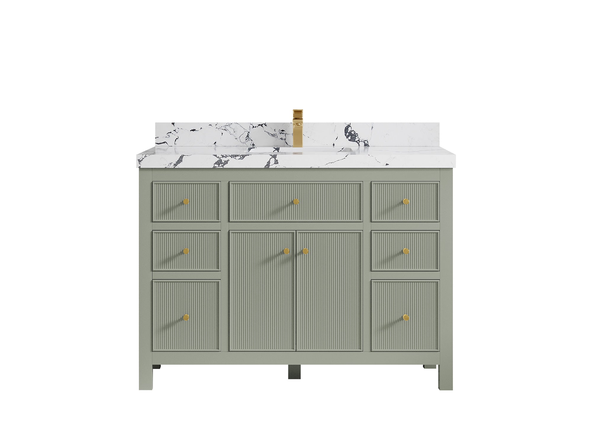 Sonoma 48 in. W x 22 in. D Single Sink Bathroom Vanity in Evergreen with 2 in. Viola Night Quartz Countertop