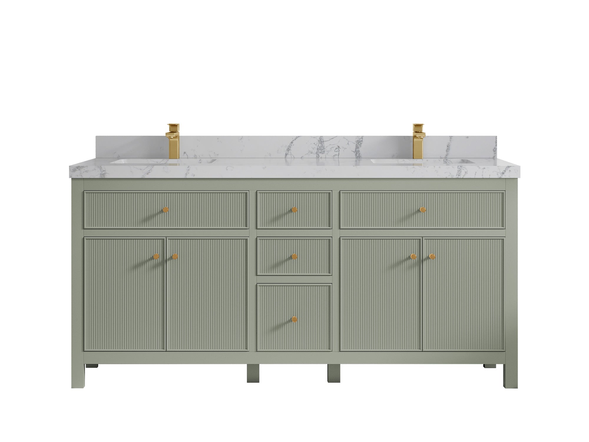 Sonoma 72 in W x 22 in D Free Standing Reeded Double Sink Bathroom Vanity
