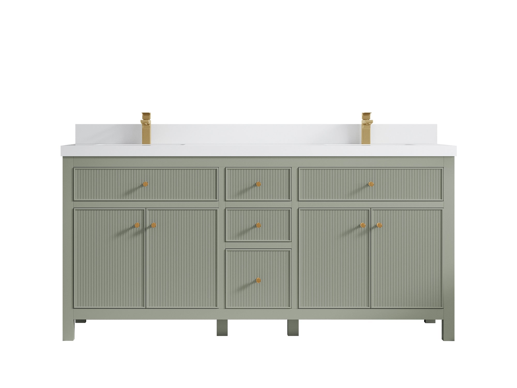 Sonoma 72 in W x 22 in D Free Standing Reeded Double Sink Bathroom Vanity