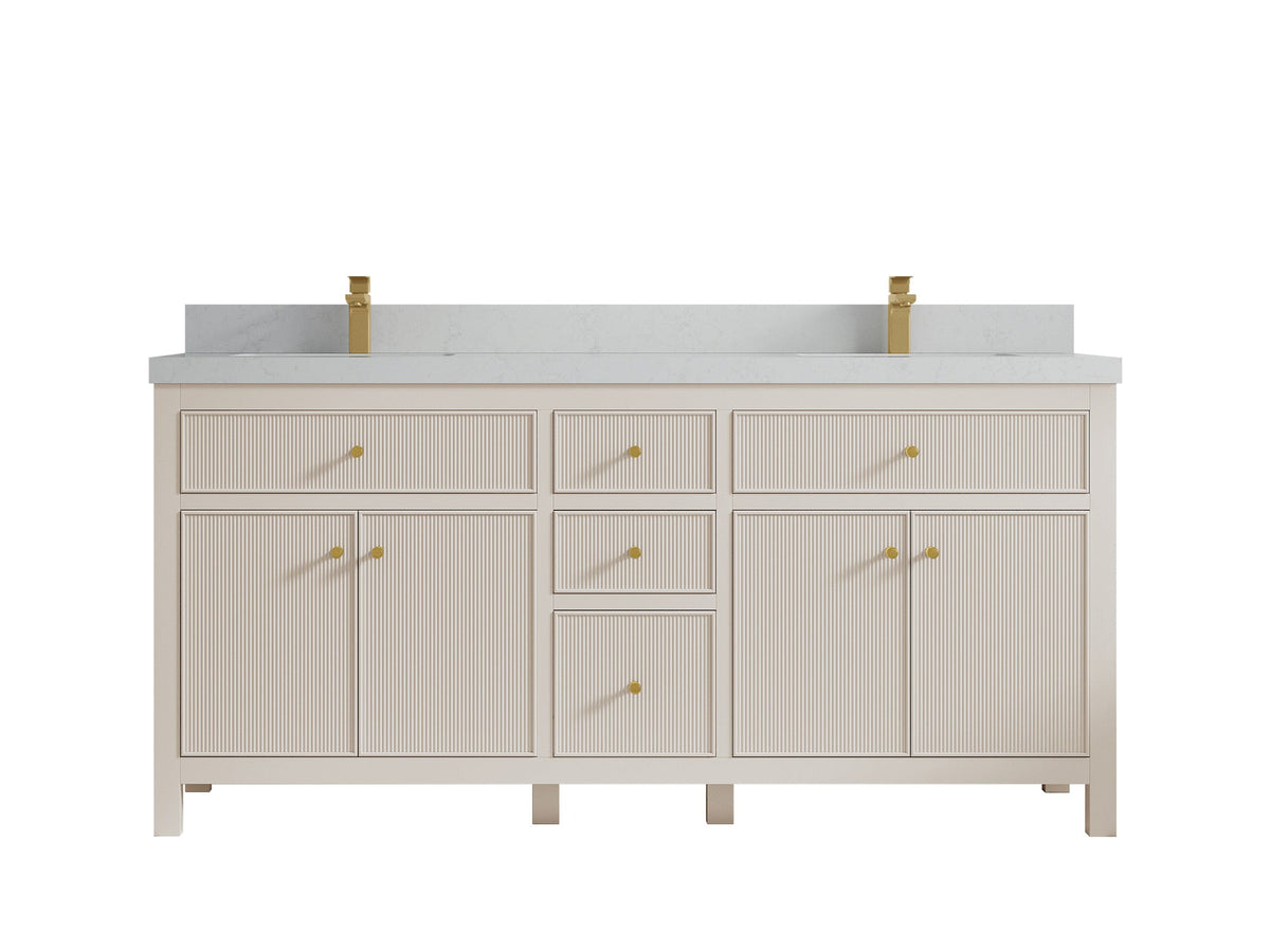 Sonoma 72 in W x 22 in D Free Standing Reeded Double Sink Bathroom Vanity