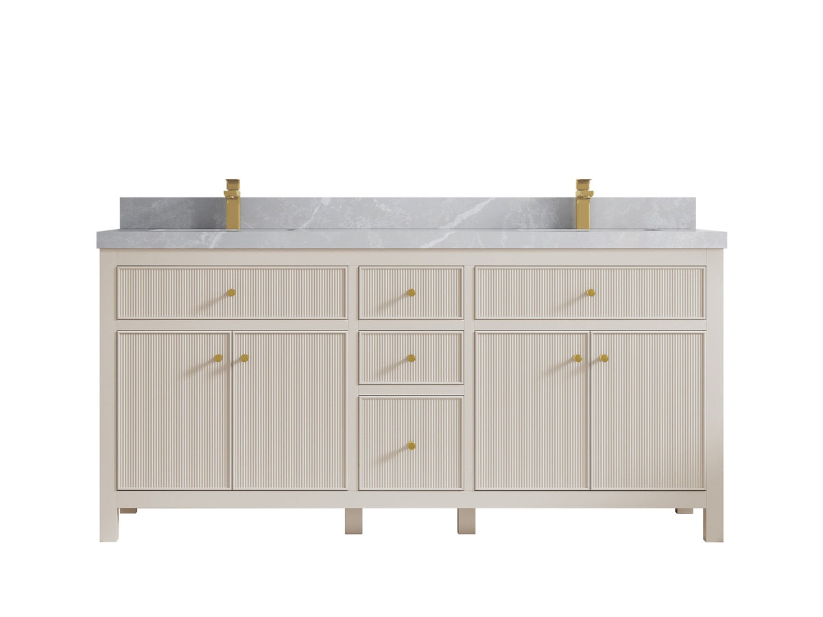 Sonoma 72 in W x 22 in D Free Standing Reeded Double Sink Bathroom Vanity