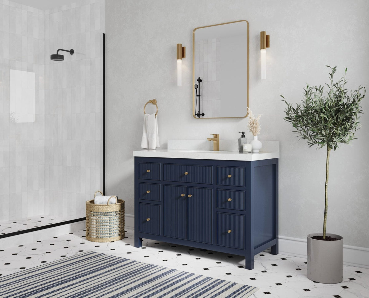 Sonoma 48 in. W x 22 in. D Single Sink Bathroom Vanity in Hale Navy Blue with countertop - Side View