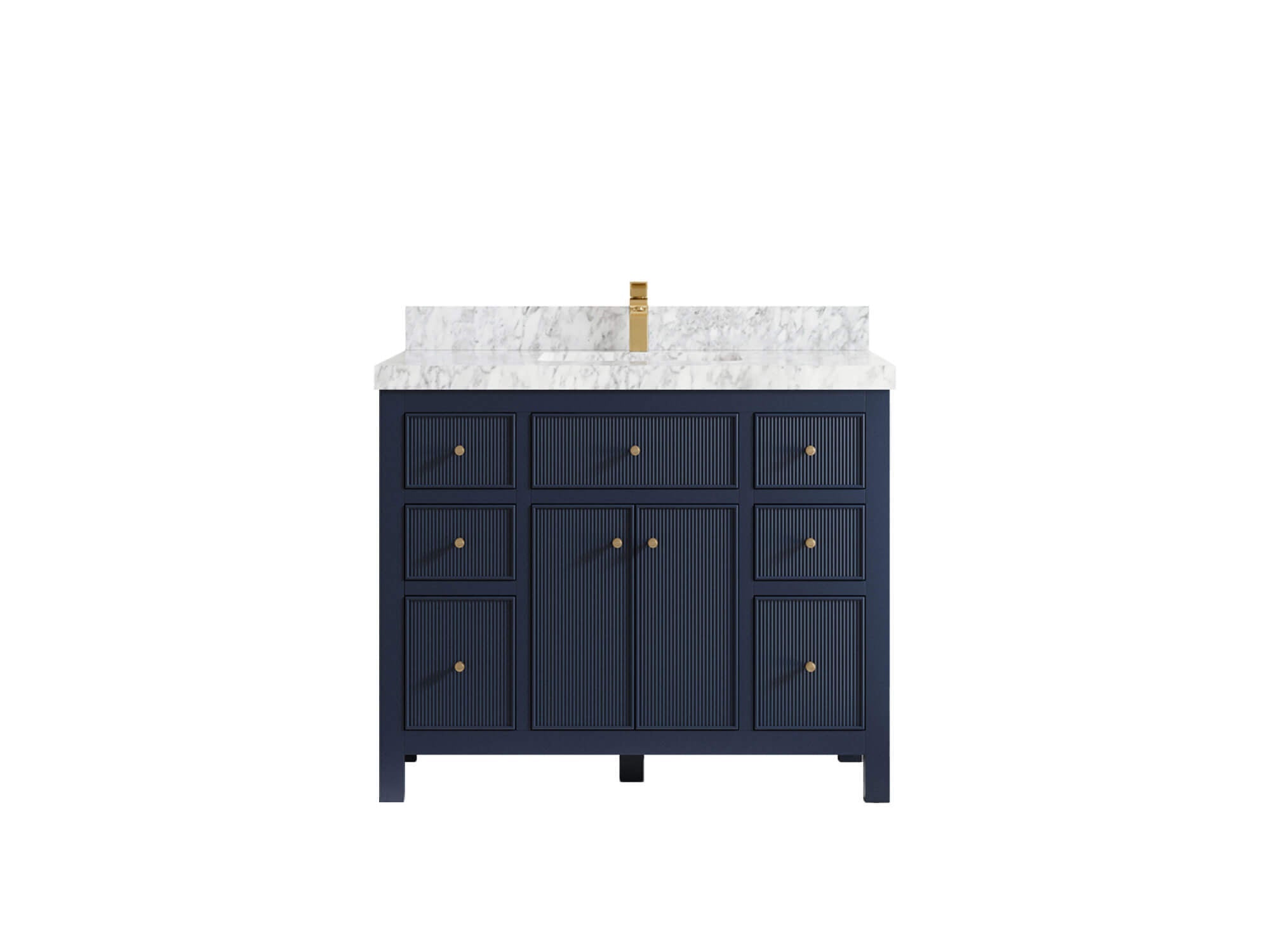 Sonoma 42 in. W x 22 in. D Single Sink Bathroom Vanity in Hale Navy Blue with 2 in. Carrara Marble Countertop