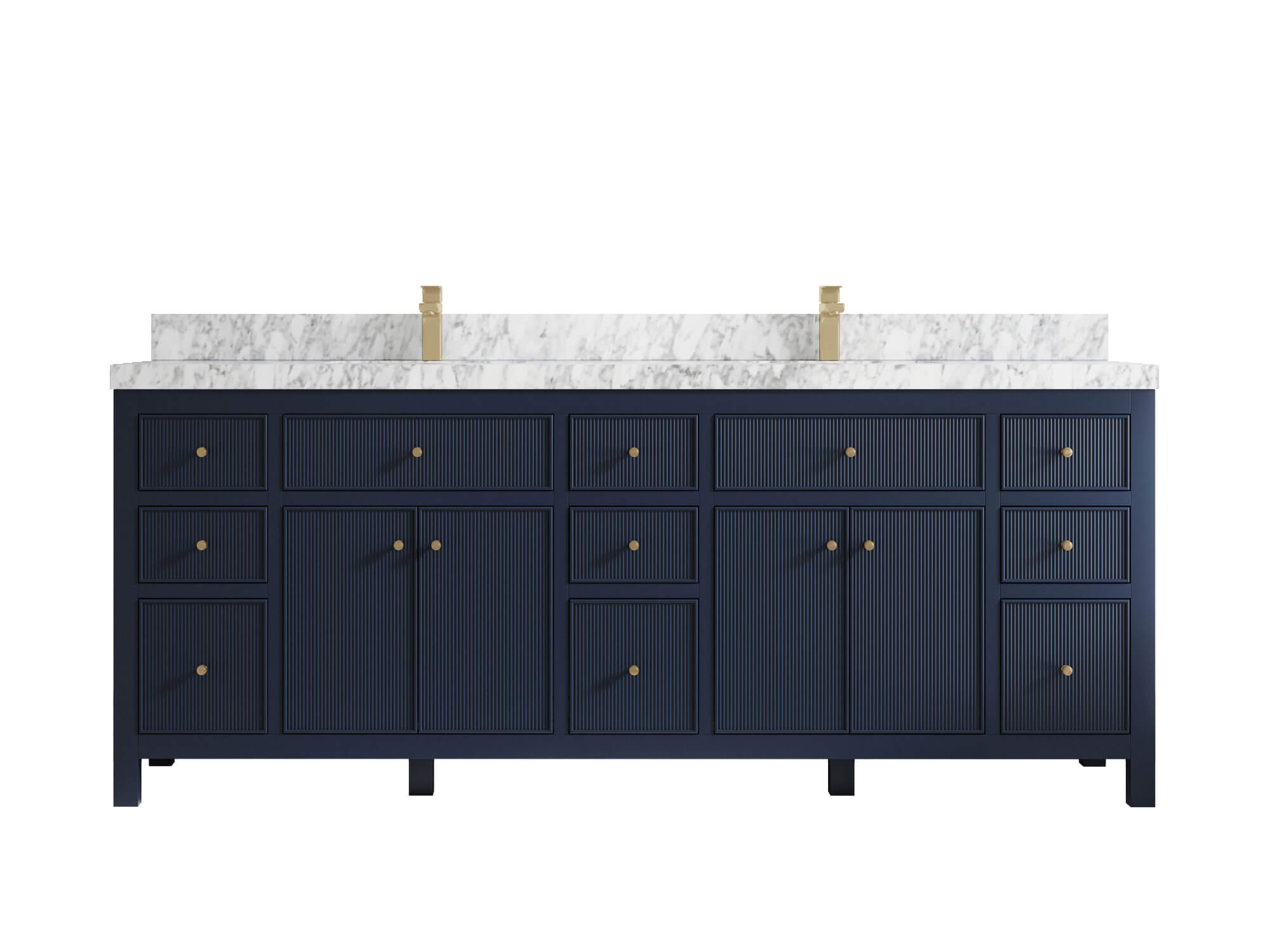Sonoma 84 in W x 22 in D Free Standing Reeded Double Sink Bathroom Vanity