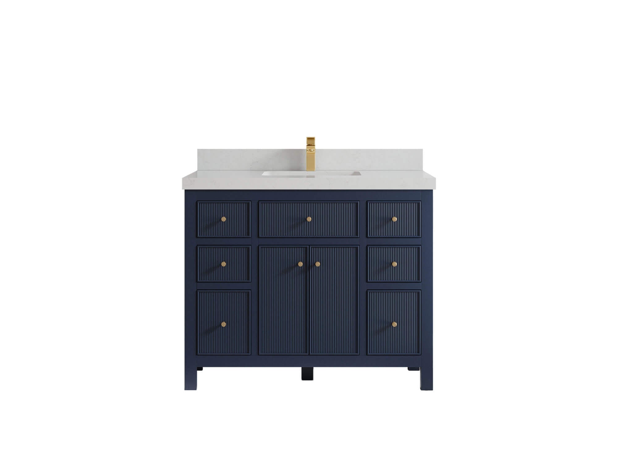 Sonoma 42 in. W x 22 in. D Single Sink Bathroom Vanity in Hale Navy Blue with 2 in. Carrara Quartz Countertop