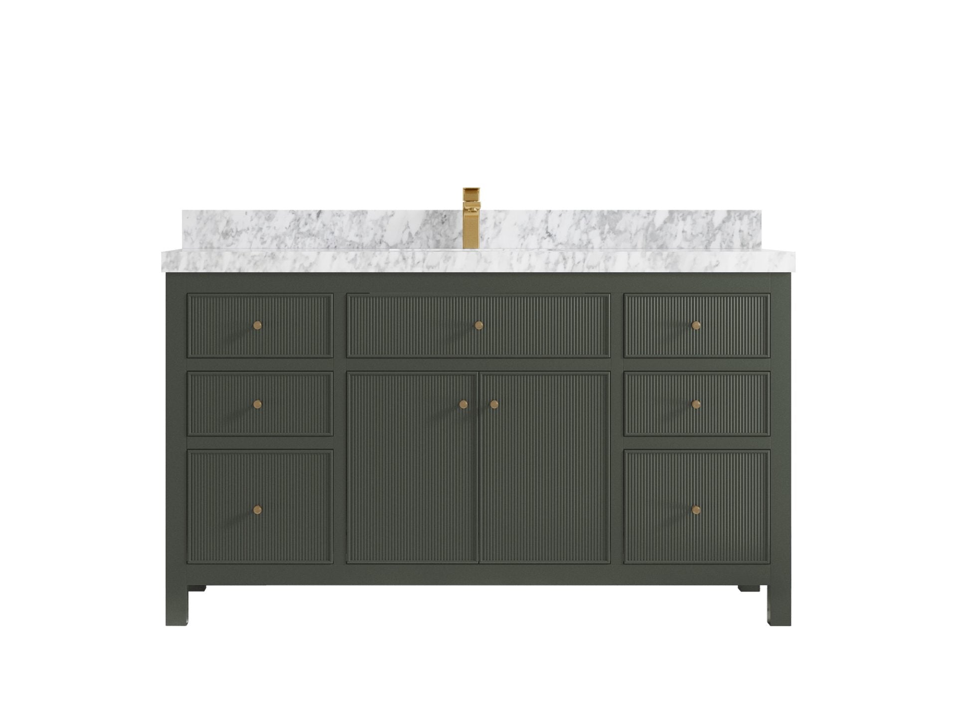 Sonoma 60 in W x 22 in D Free Standing Reeded Single Sink Bathroom Vanity