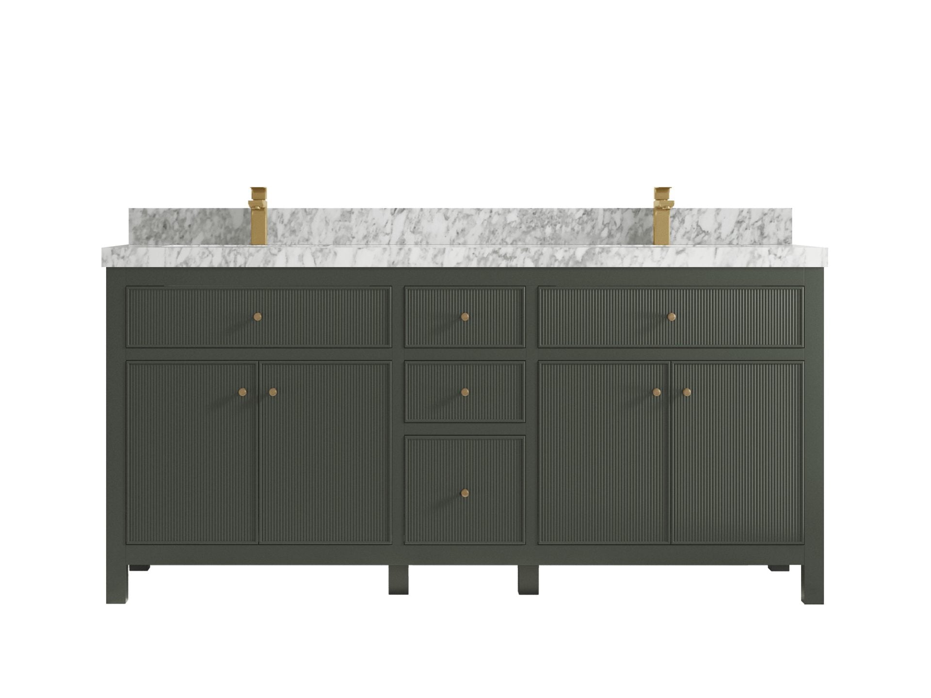 Sonoma 72 in W x 22 in D Free Standing Reeded Double Sink Bathroom Vanity