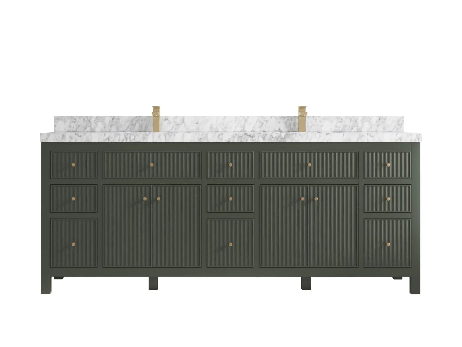 Sonoma 84 in W x 22 in D Free Standing Reeded Double Sink Bathroom Vanity