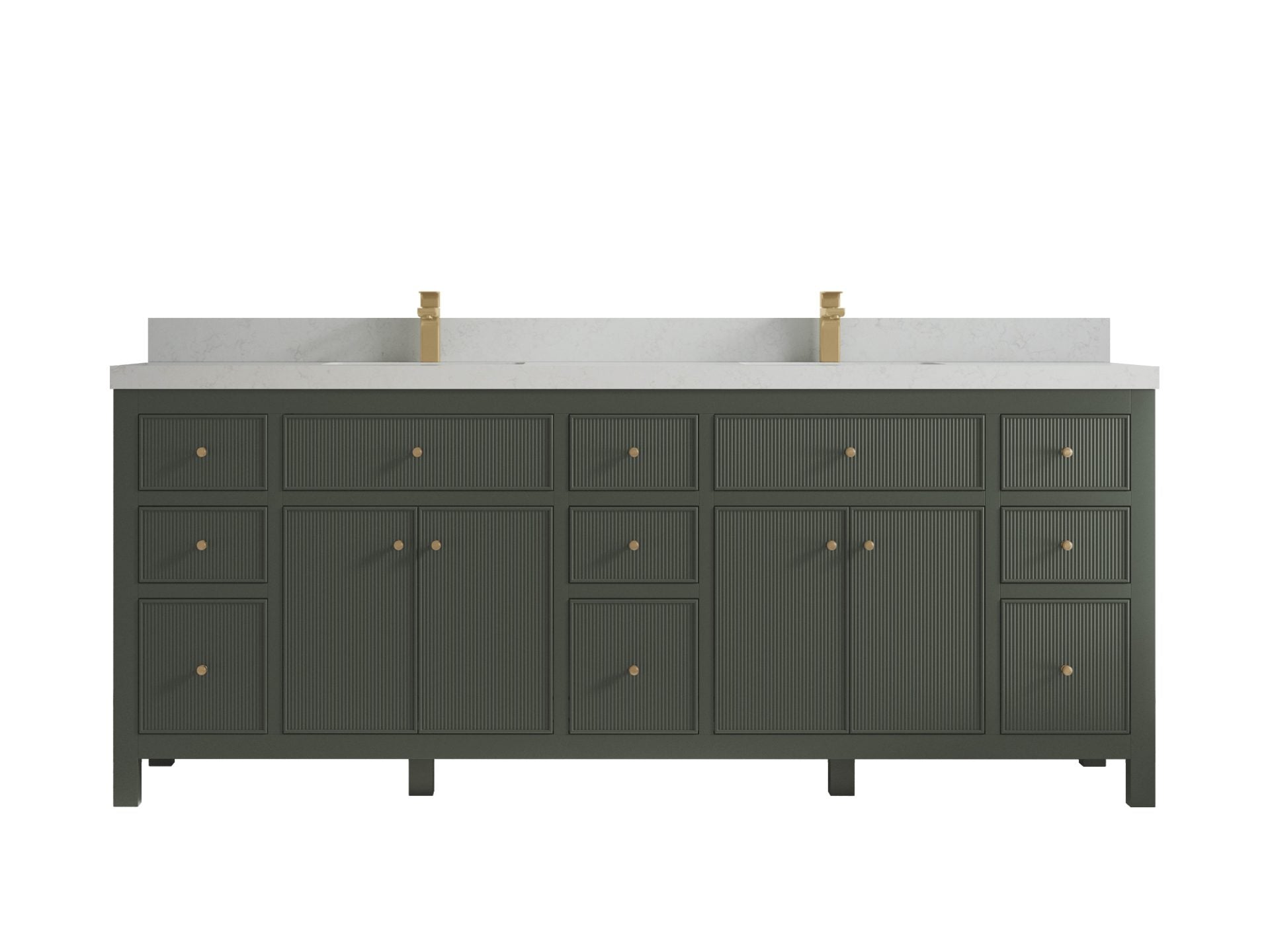 Sonoma 84 in W x 22 in D Free Standing Reeded Double Sink Bathroom Vanity