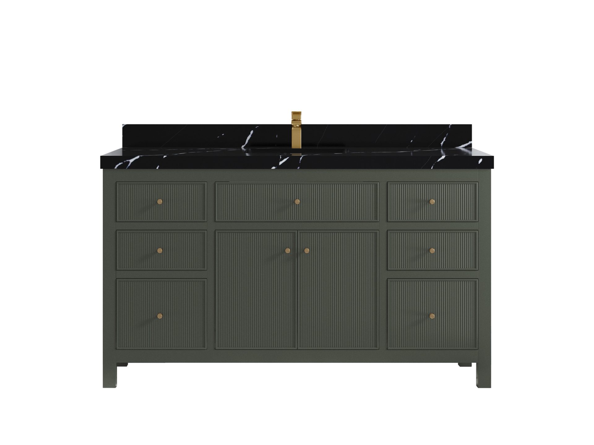 Sonoma 60 in W x 22 in D Free Standing Reeded Single Sink Bathroom Vanity