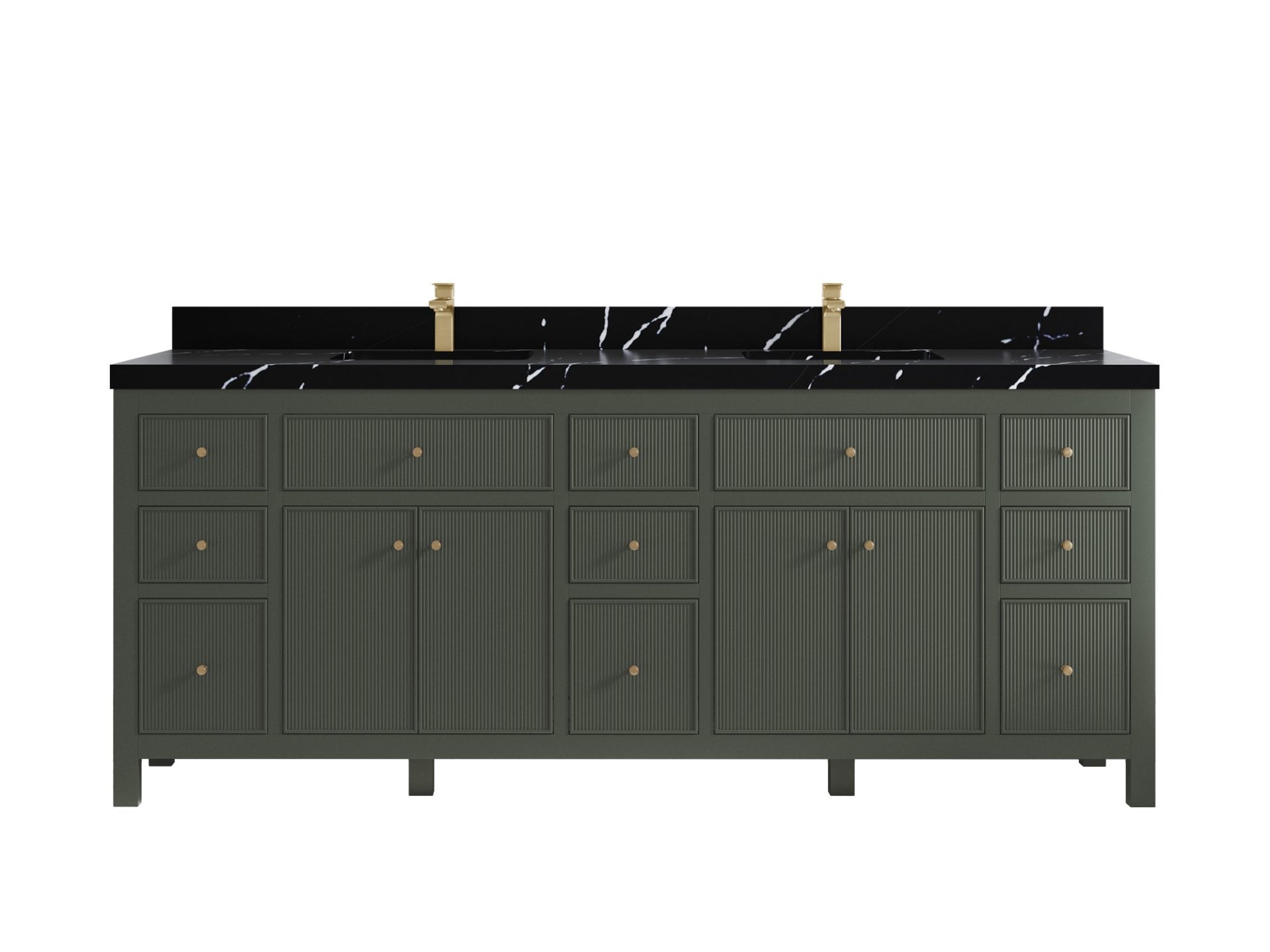 Sonoma 84 in W x 22 in D Free Standing Reeded Double Sink Bathroom Vanity