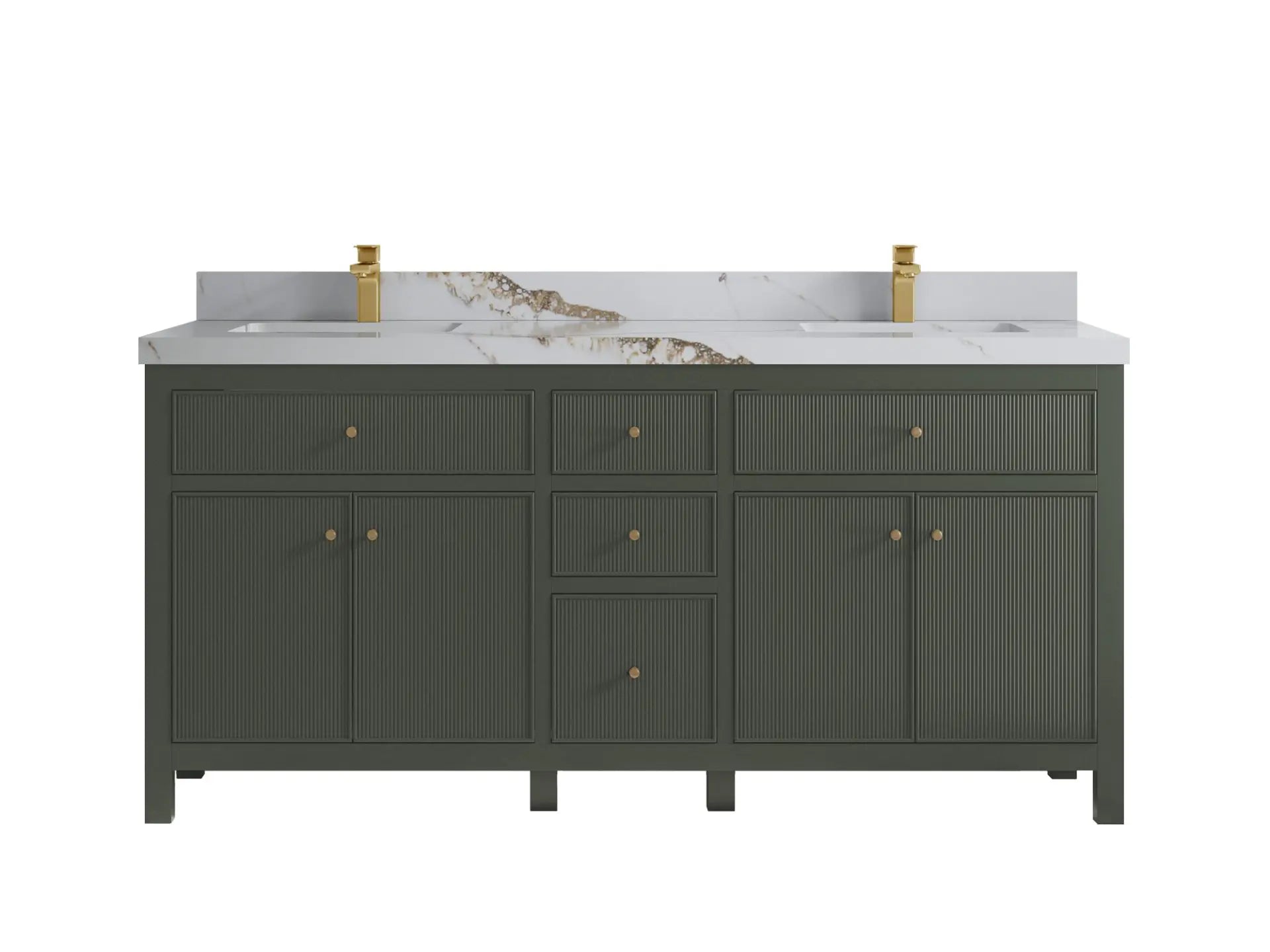 Sonoma 72 in W x 22 in D Free Standing Reeded Double Sink Bathroom Vanity