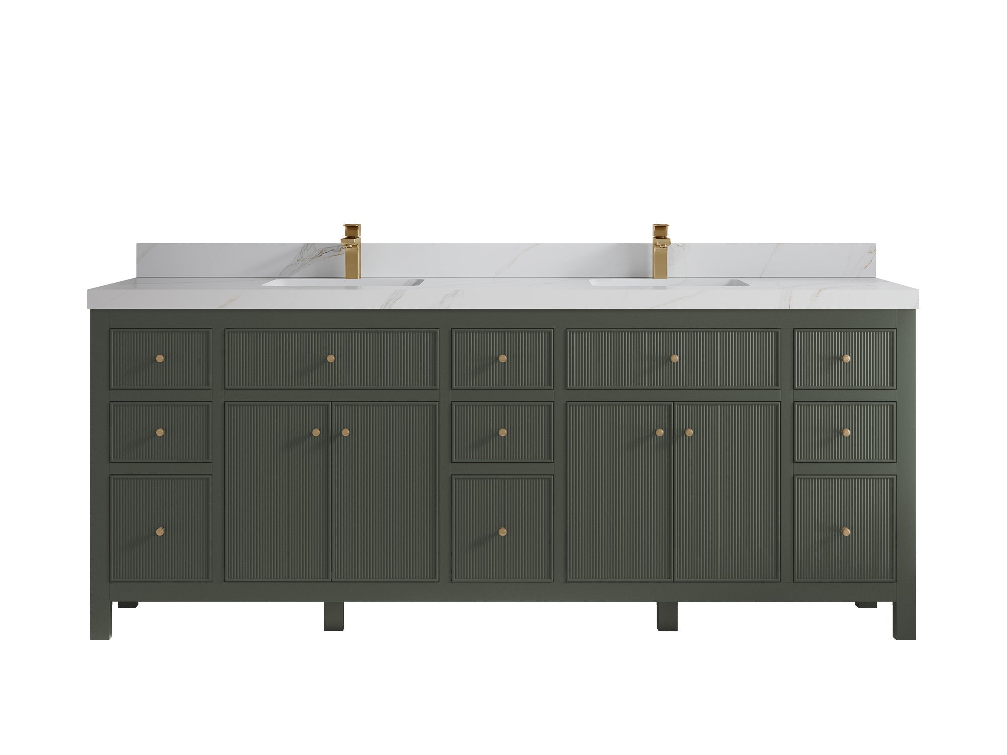 Sonoma 84 in W x 22 in D Free Standing Reeded Double Sink Bathroom Vanity