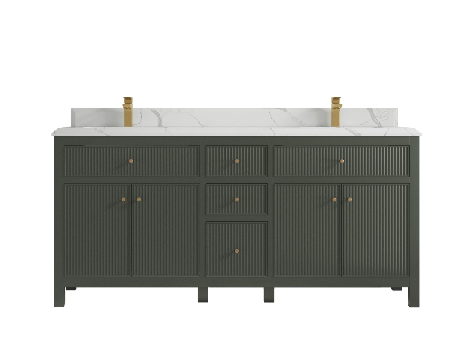 Sonoma 72 in W x 22 in D Free Standing Reeded Double Sink Bathroom Vanity