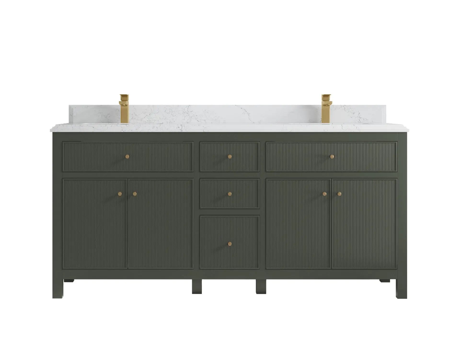 Sonoma 72 in W x 22 in D Free Standing Reeded Double Sink Bathroom Vanity