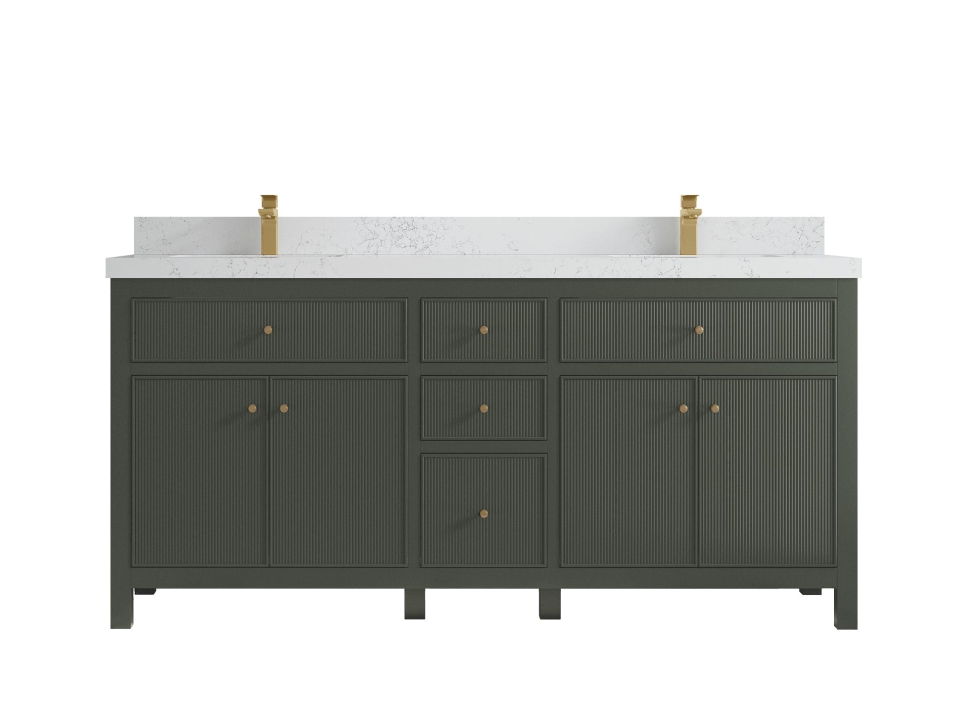 Sonoma 72 in W x 22 in D Free Standing Reeded Double Sink Bathroom Vanity