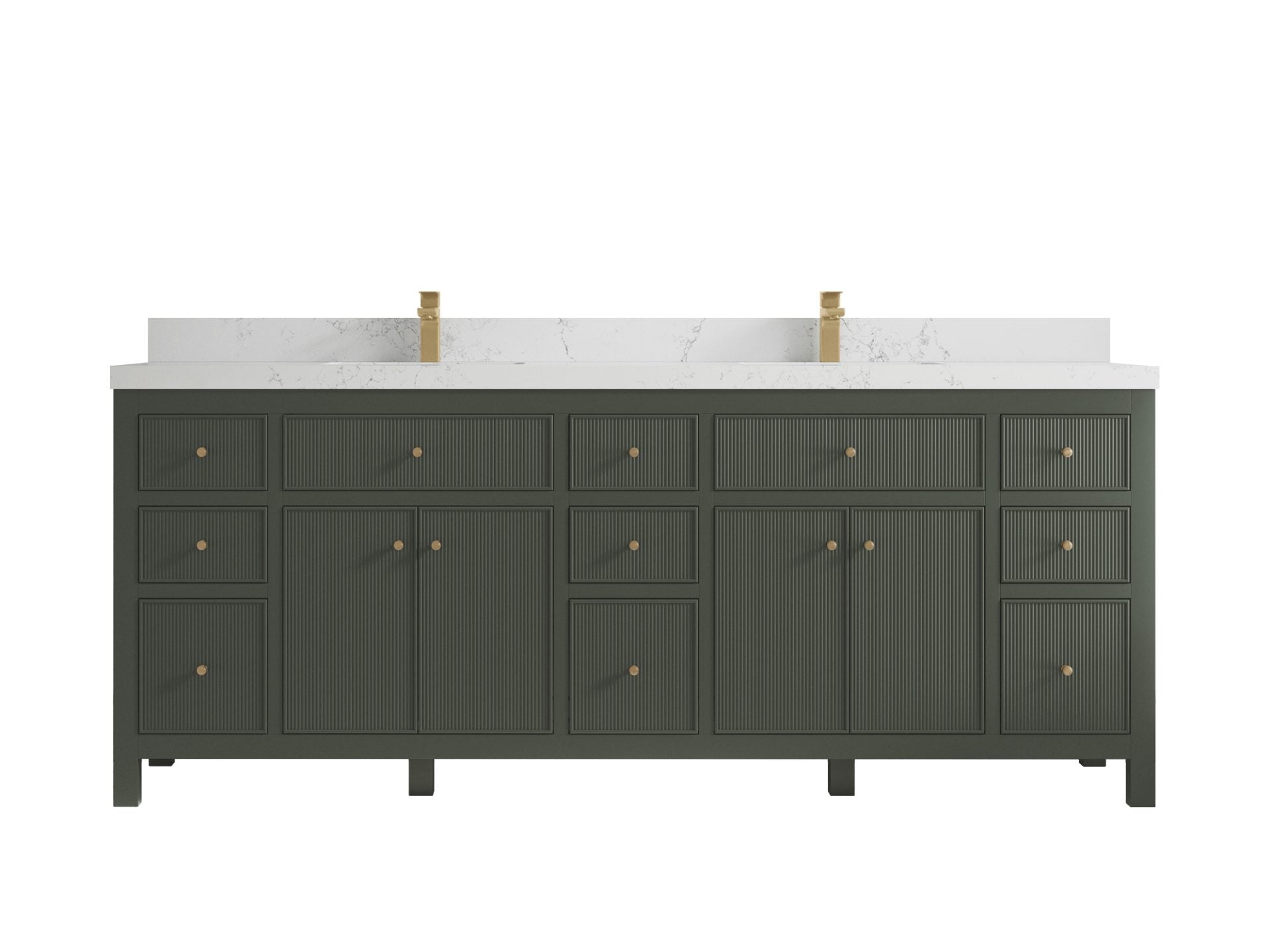 Sonoma 84 in W x 22 in D Free Standing Reeded Double Sink Bathroom Vanity