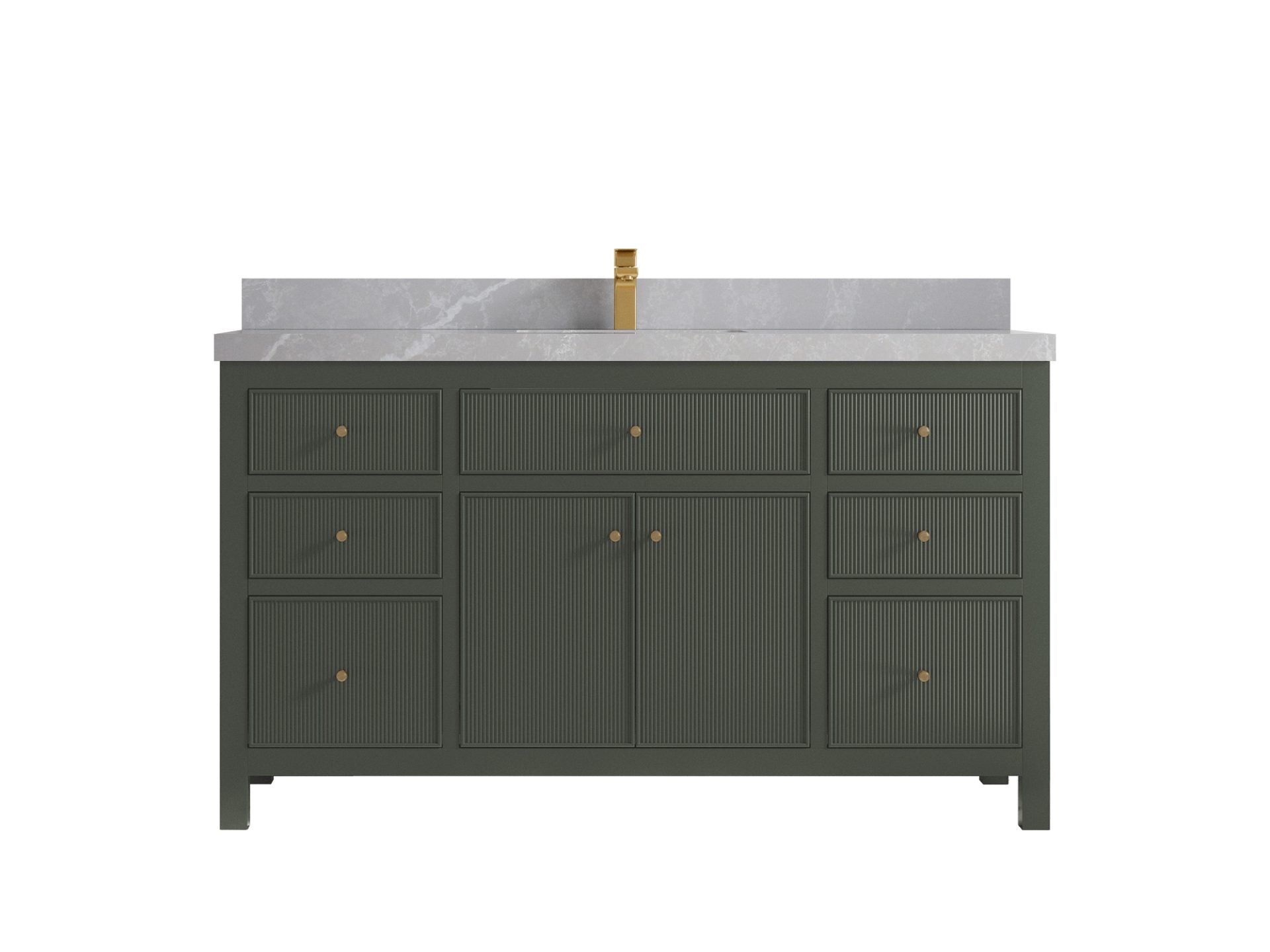 Sonoma 60 in W x 22 in D Free Standing Reeded Single Sink Bathroom Vanity