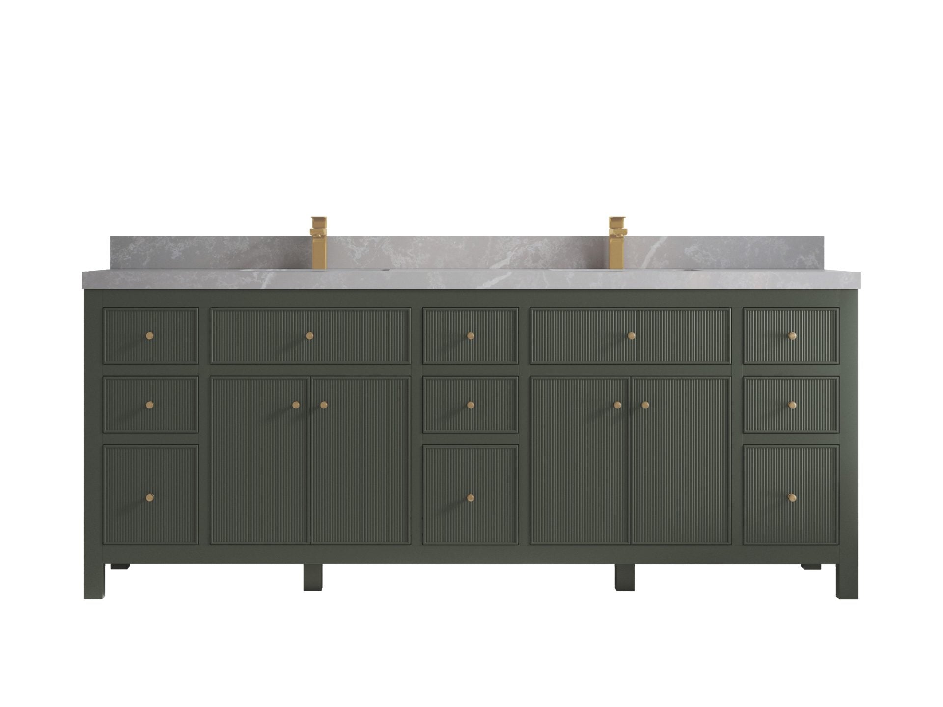 Sonoma 84 in W x 22 in D Free Standing Reeded Double Sink Bathroom Vanity
