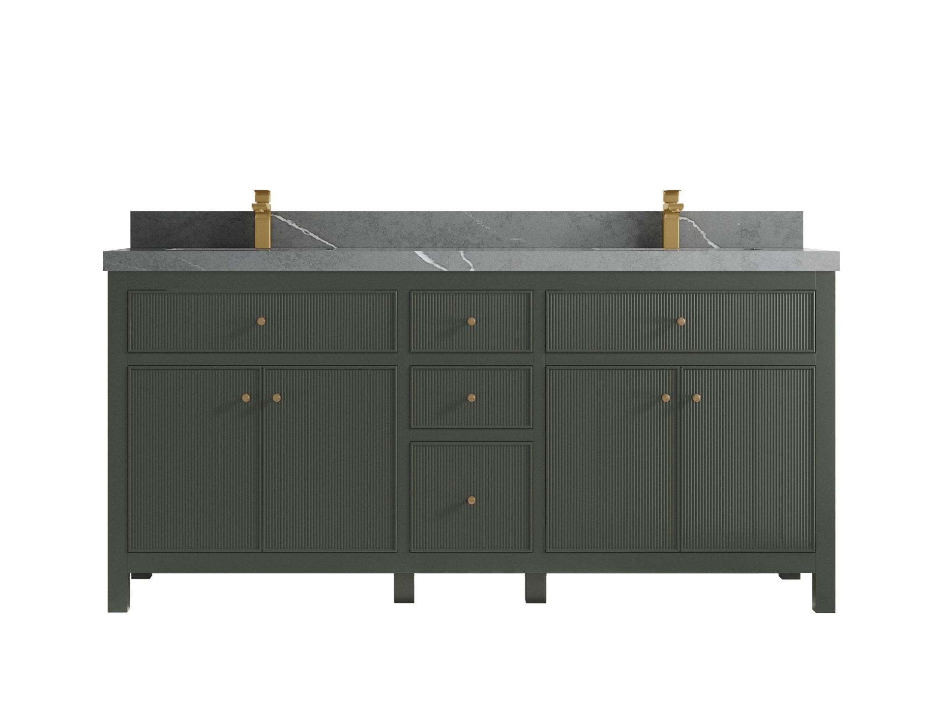 Sonoma 72 in W x 22 in D Free Standing Reeded Double Sink Bathroom Vanity