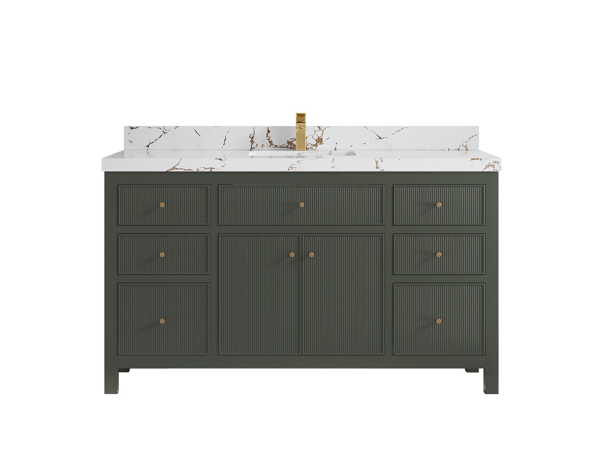 Sonoma 60 in W x 22 in D Free Standing Reeded Single Sink Bathroom Vanity